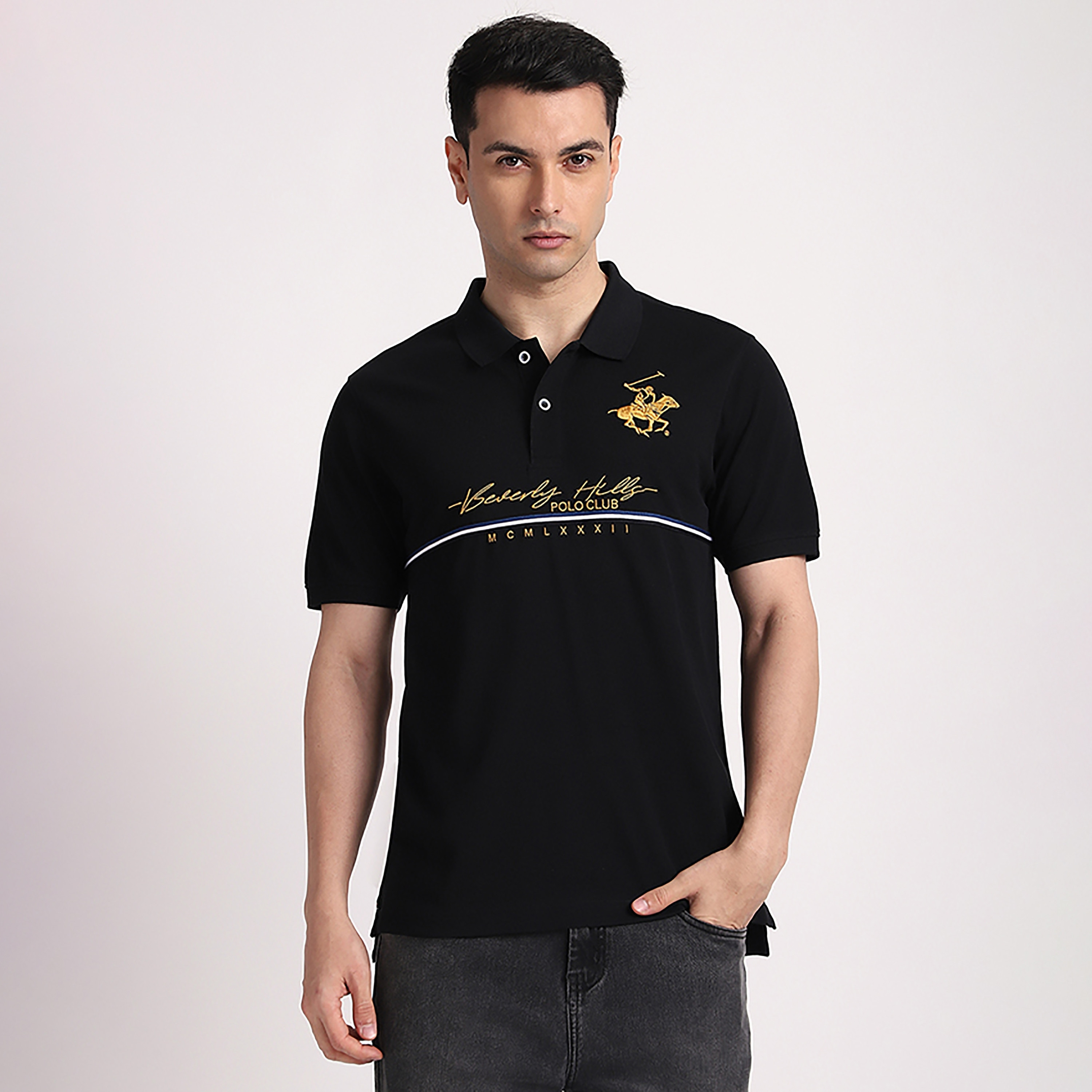 تي شيرت بولو رجالي بأكمام قصيرة وياقة مطرزة من بيفرلي هيلز بولو كلوب-men-clothing-tshirtsandpolos-polos-image-9