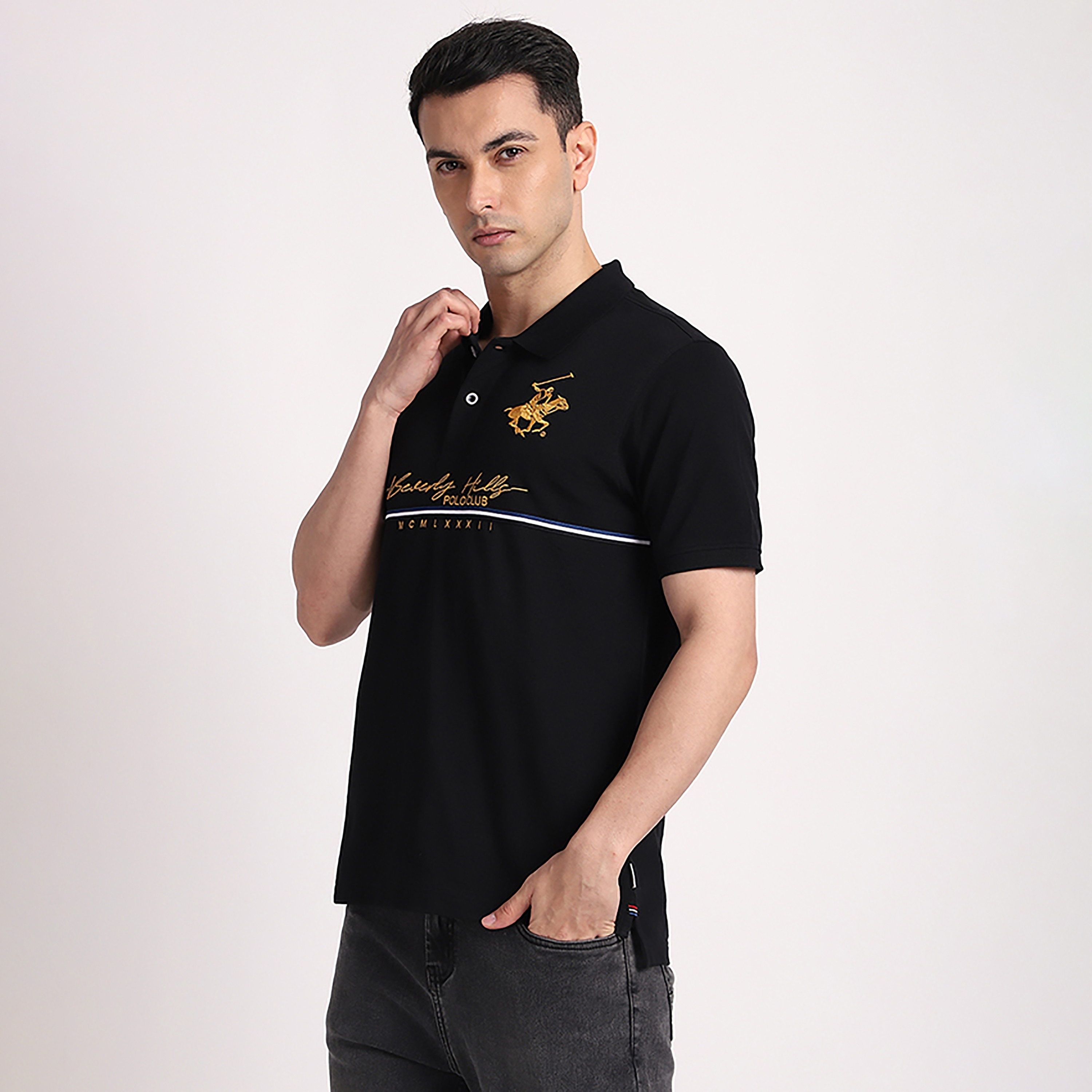 تي شيرت بولو رجالي بأكمام قصيرة وياقة مطرزة من بيفرلي هيلز بولو كلوب-men-clothing-tshirtsandpolos-polos-image-10