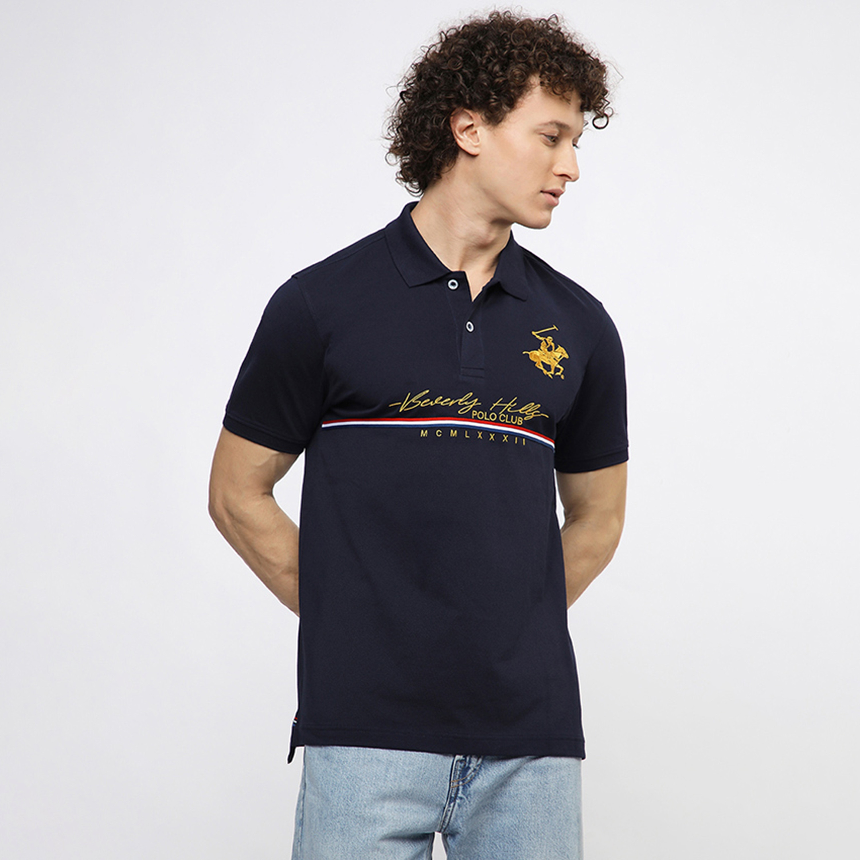 Beverly Hills Polo Club Embroidered Collared Short Sleeves Men's Polo T-Shirt-men-clothing-tshirtsandpolos-polos-image-1