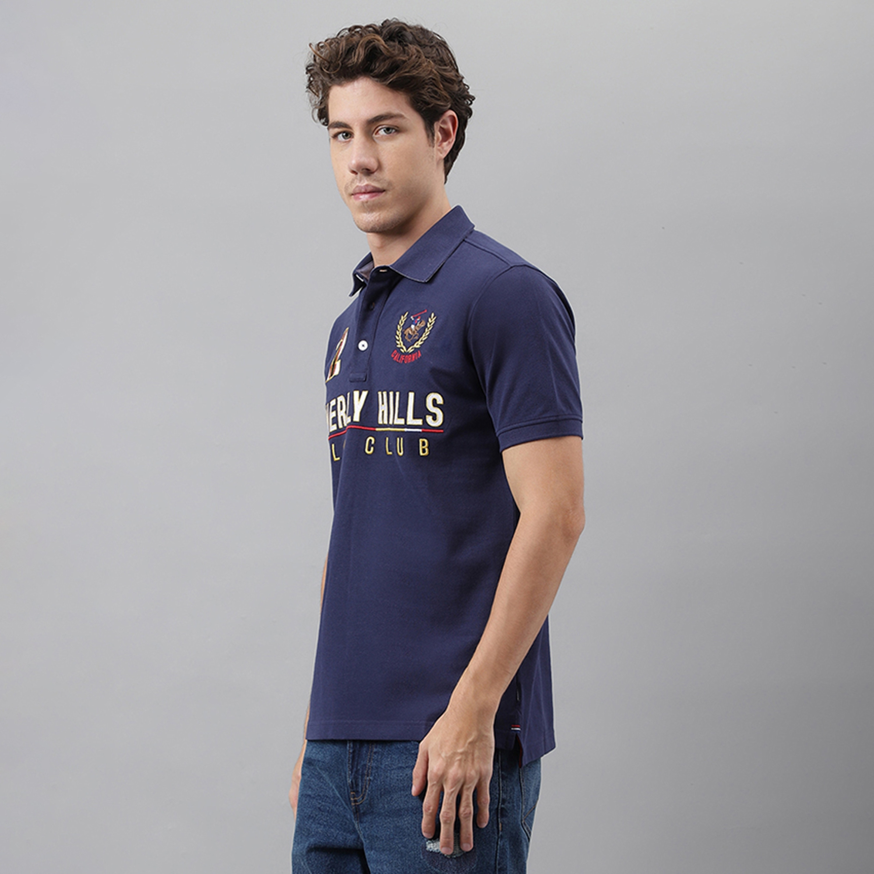 Beverly Hills Polo Club Logo Print Collared Short Sleeves Men's Polo T-Shirt-men-clothing-tshirtsandpolos-polos-image-2