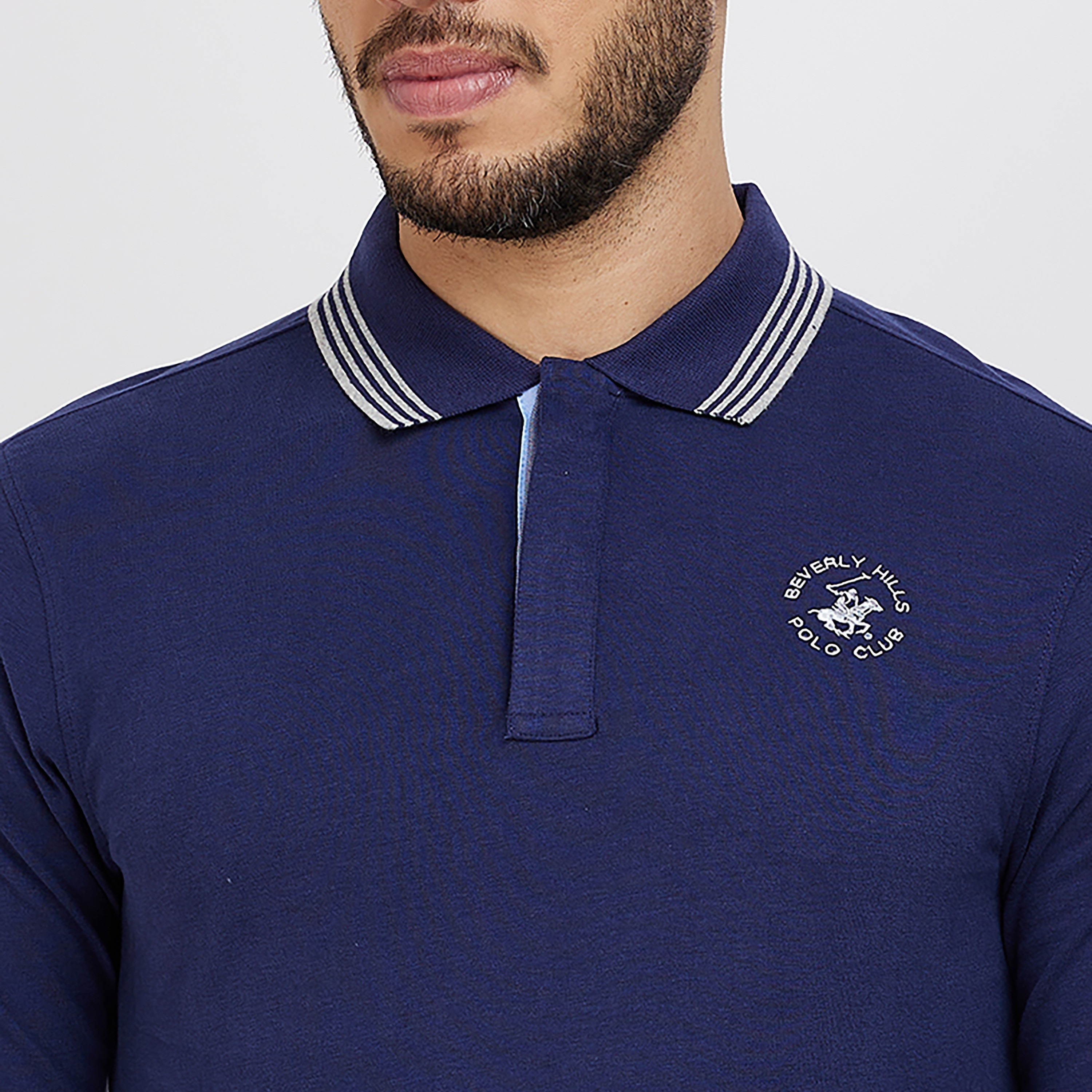 Beverly Hills Polo Club Plain Collared Long Sleeves Men's Polo T-Shirt-men-clothing-tshirtsandpolos-polos-image-3
