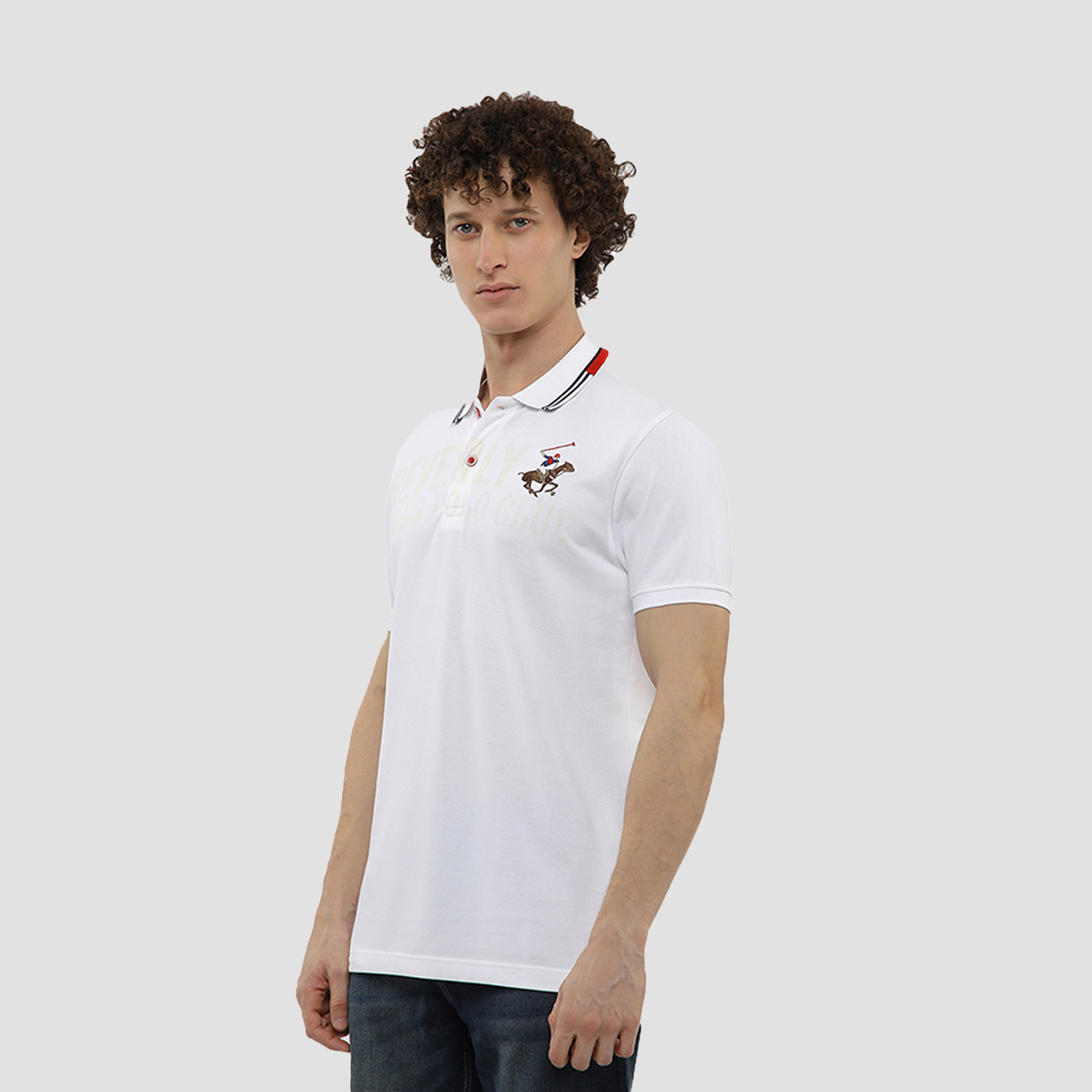 تي شيرت بولو رجالي سادة بأكمام قصيرة وياقة من بيفرلي هيلز بولو كلوب-men-clothing-tshirtsandpolos-polos-image-2