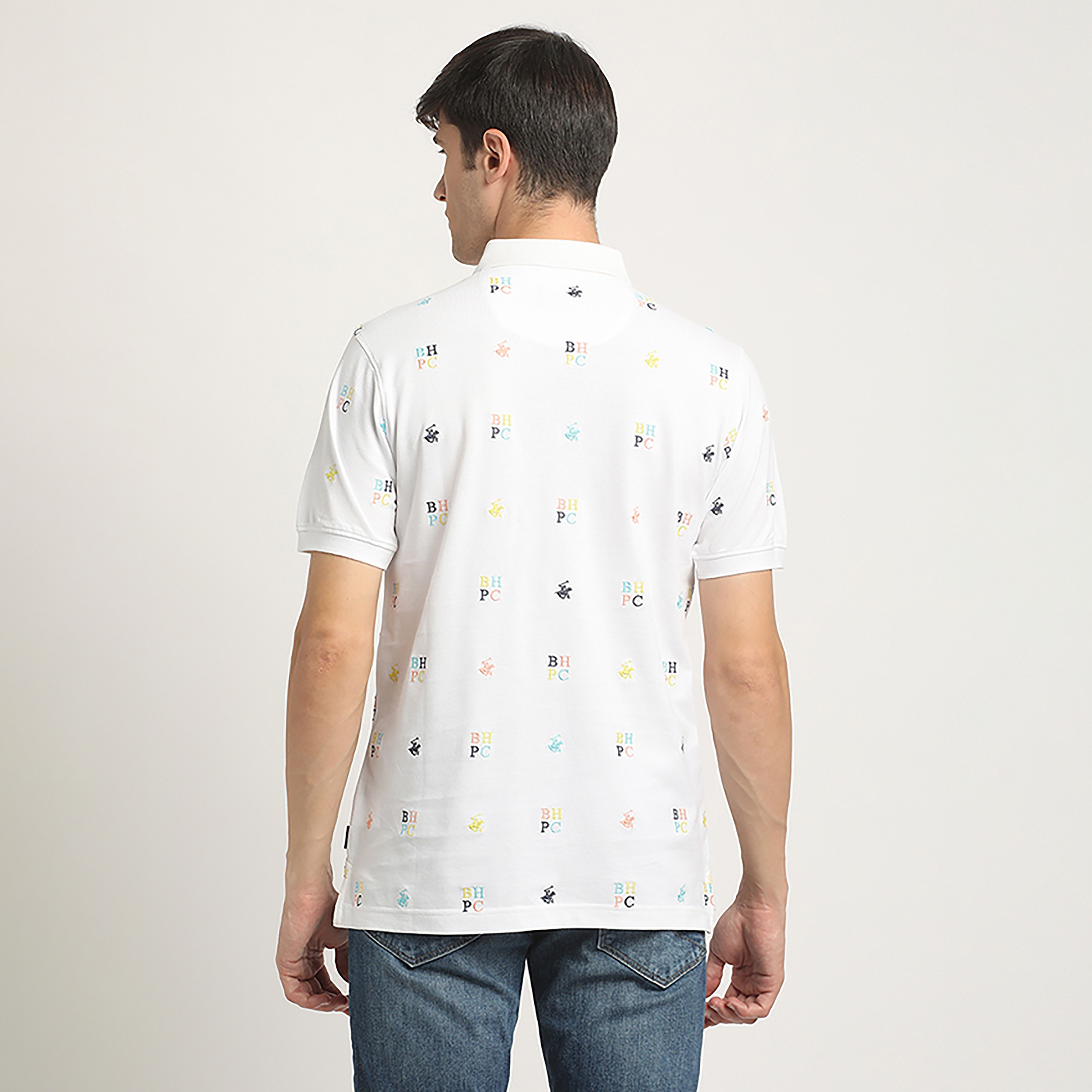 Beverly Hills Polo Club All Over Logo Collared Short Sleeves Polo T-Shirt-men-clothing-tshirtsandpolos-polos-image-4