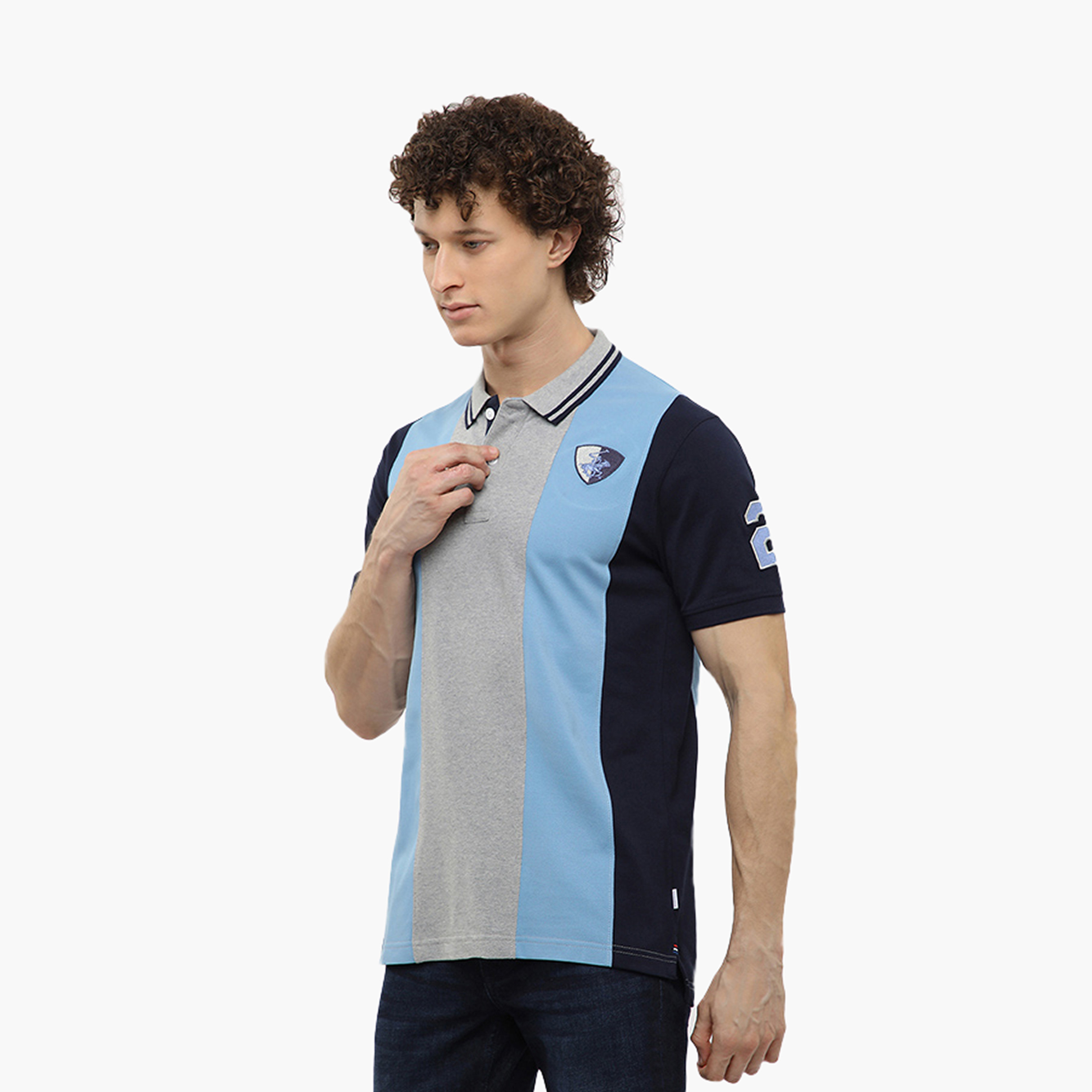 تيشيرت بولو رجالي ملون وياقة وأكمام قصيرة من بيفرلي هيلز بولو كلوب-men-clothing-tshirtsandpolos-polos-image-2
