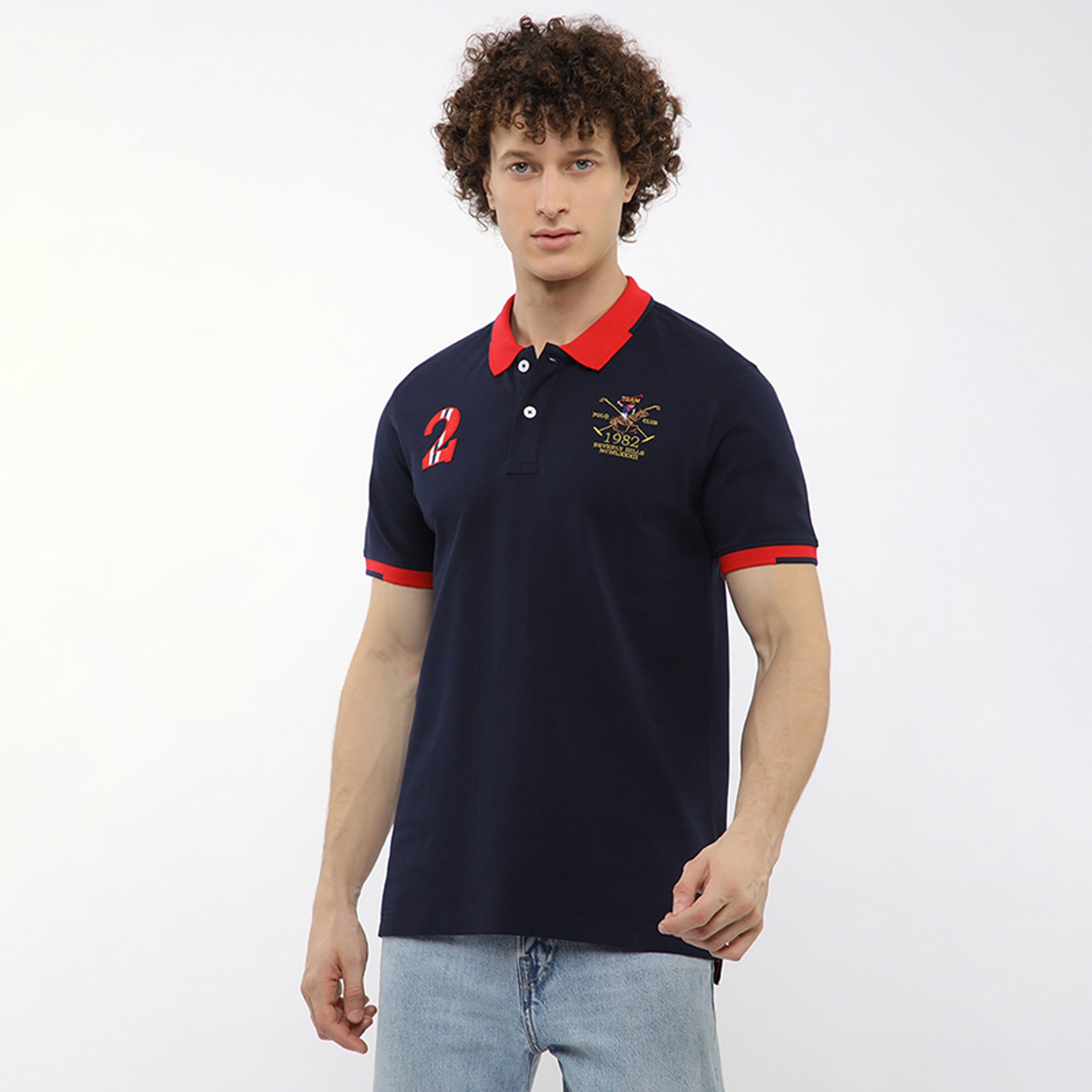 تي شيرت بولو رجالي بأكمام قصيرة وياقة مطرزة من بيفرلي هيلز بولو كلوب-men-clothing-tshirtsandpolos-polos-image-1
