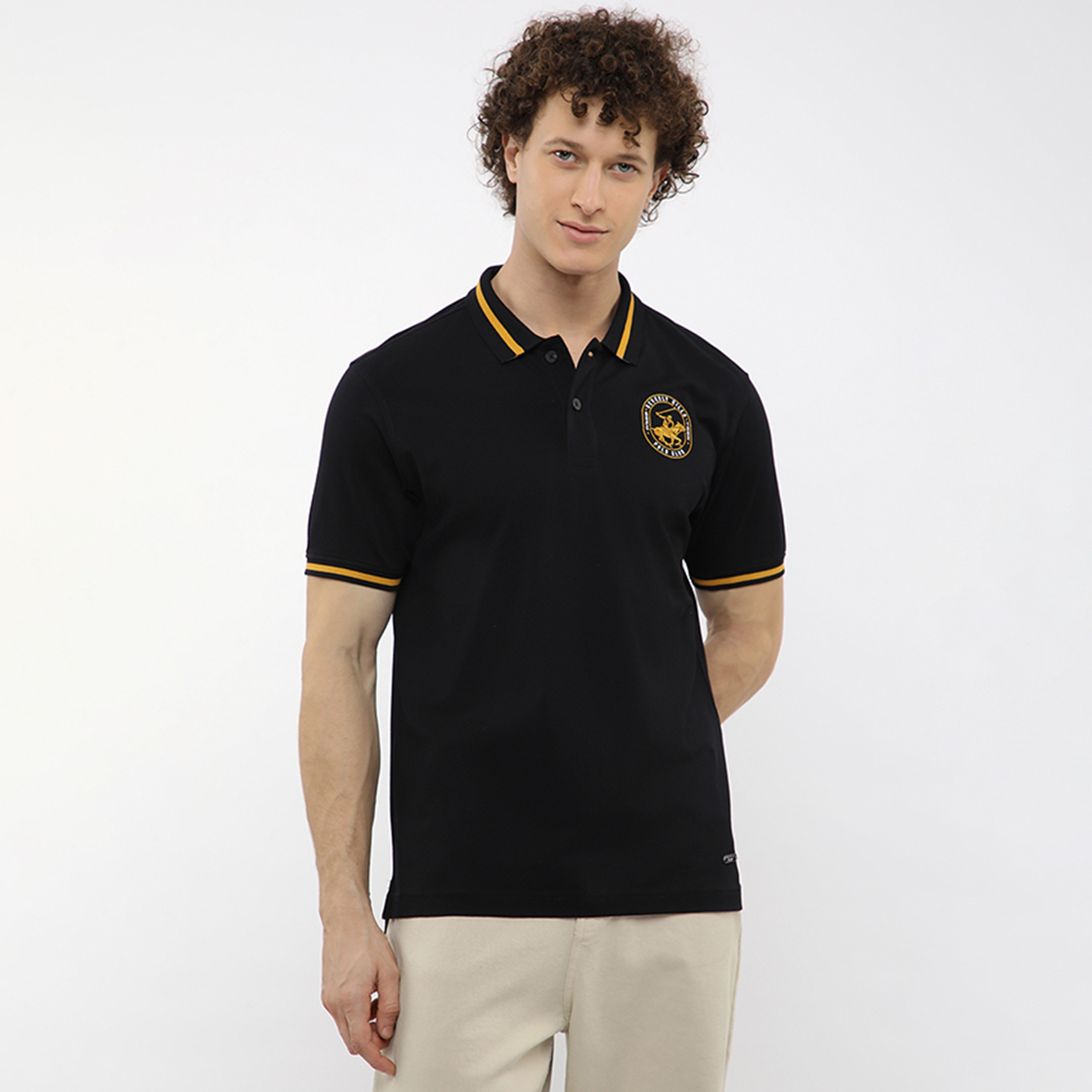 تي شيرت بولو رجالي سادة بأكمام قصيرة وياقة من بيفرلي هيلز بولو كلوب-men-clothing-tshirtsandpolos-polos-image-1