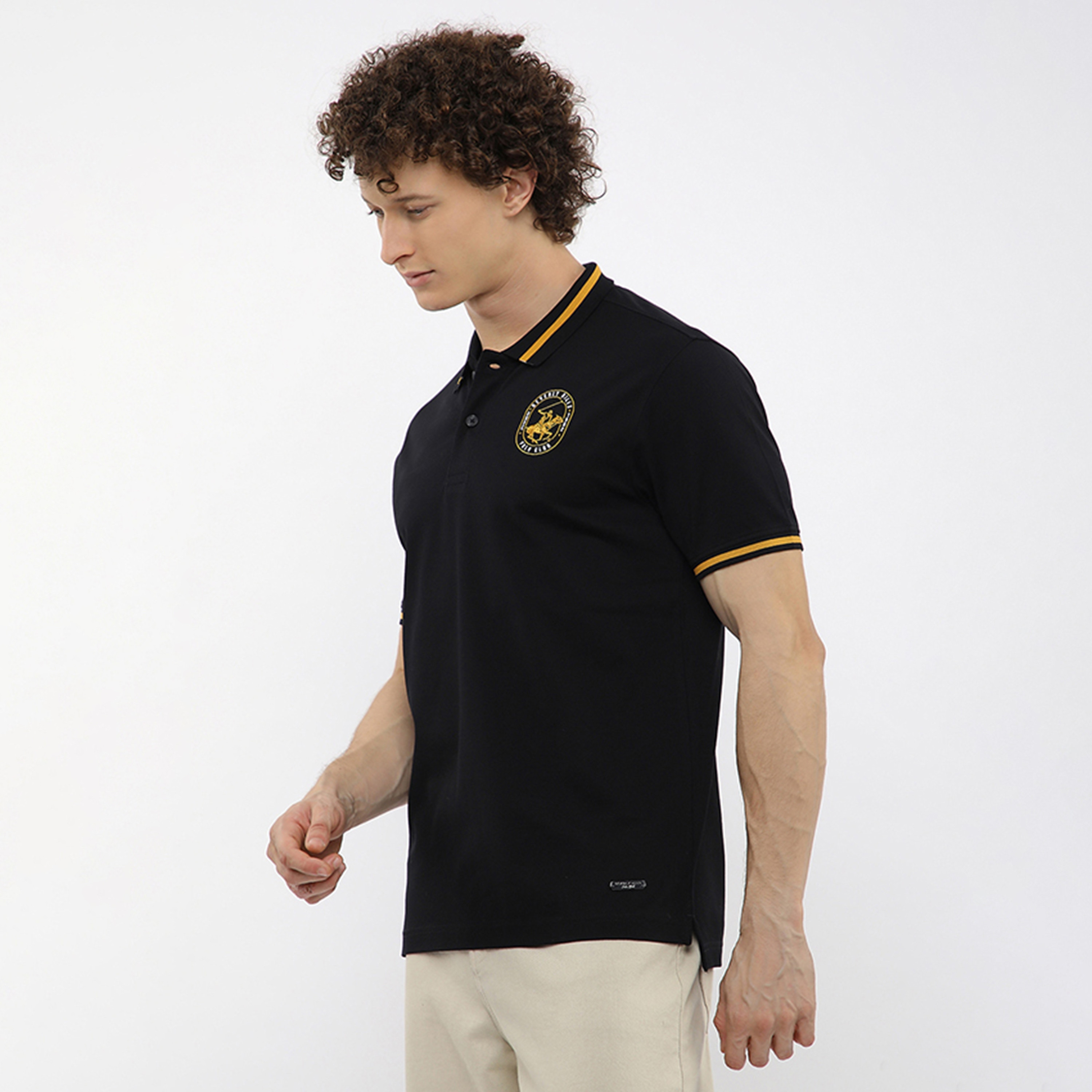 تي شيرت بولو رجالي سادة بأكمام قصيرة وياقة من بيفرلي هيلز بولو كلوب-men-clothing-tshirtsandpolos-polos-image-2