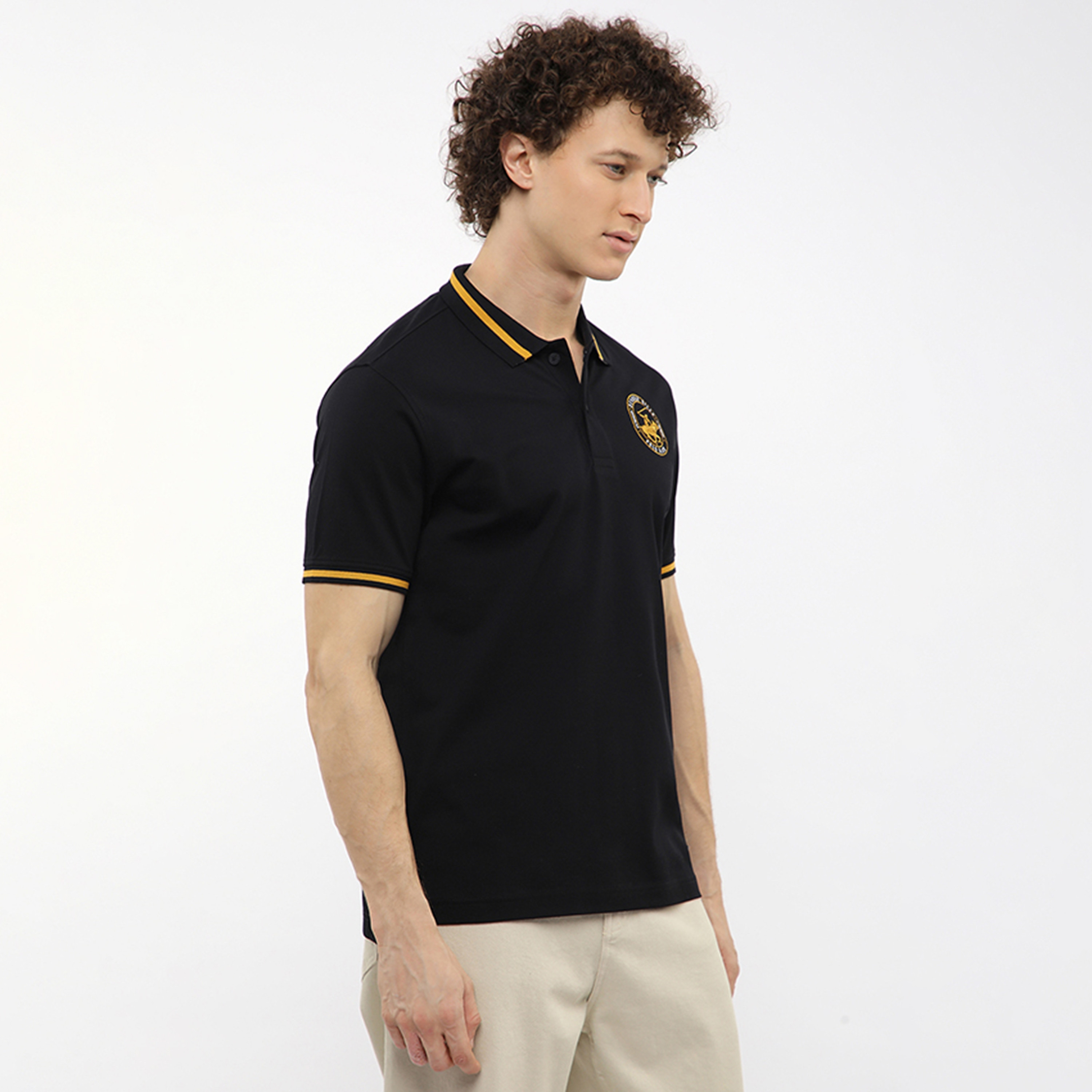 تي شيرت بولو رجالي سادة بأكمام قصيرة وياقة من بيفرلي هيلز بولو كلوب-men-clothing-tshirtsandpolos-polos-image-3