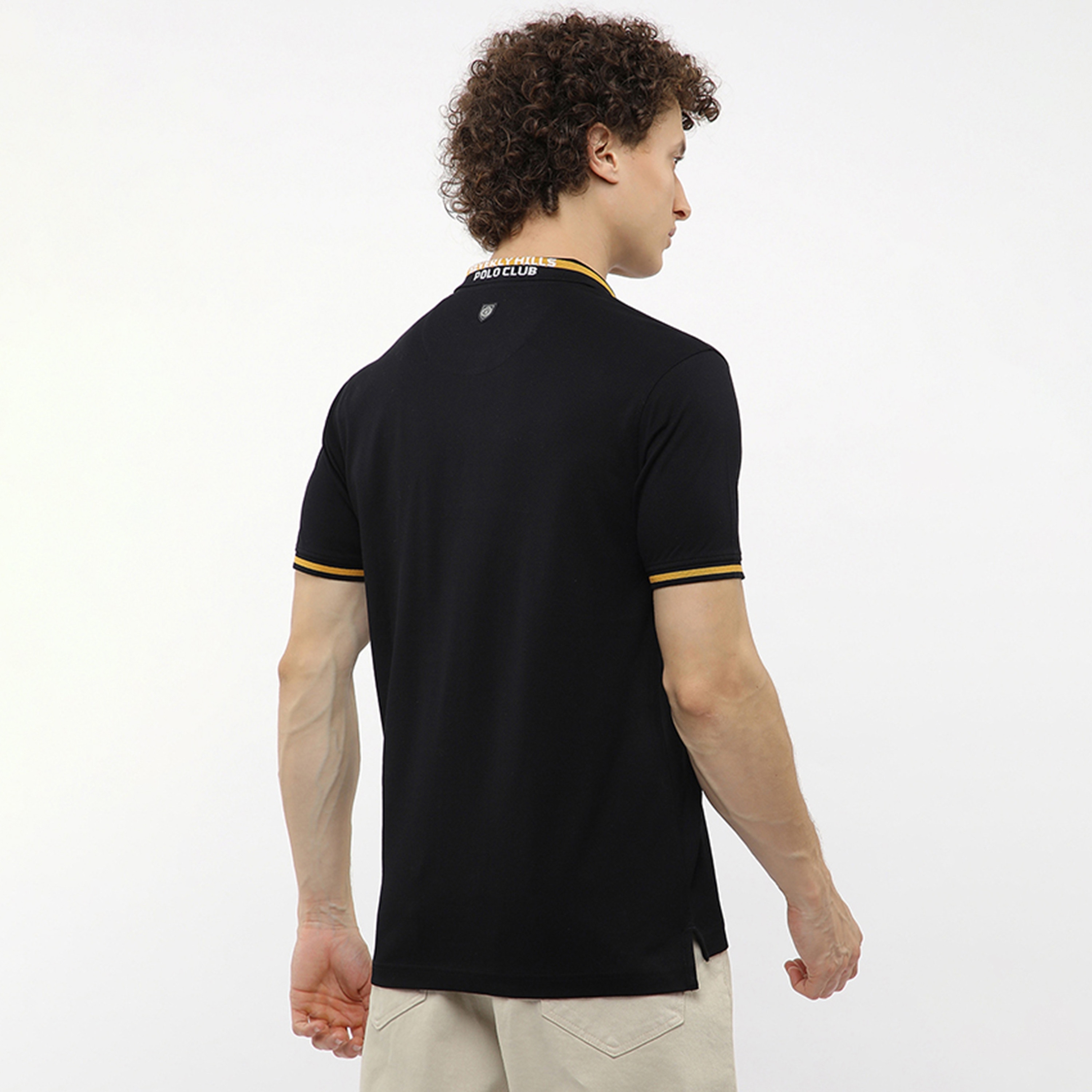 تي شيرت بولو رجالي سادة بأكمام قصيرة وياقة من بيفرلي هيلز بولو كلوب-men-clothing-tshirtsandpolos-polos-image-4