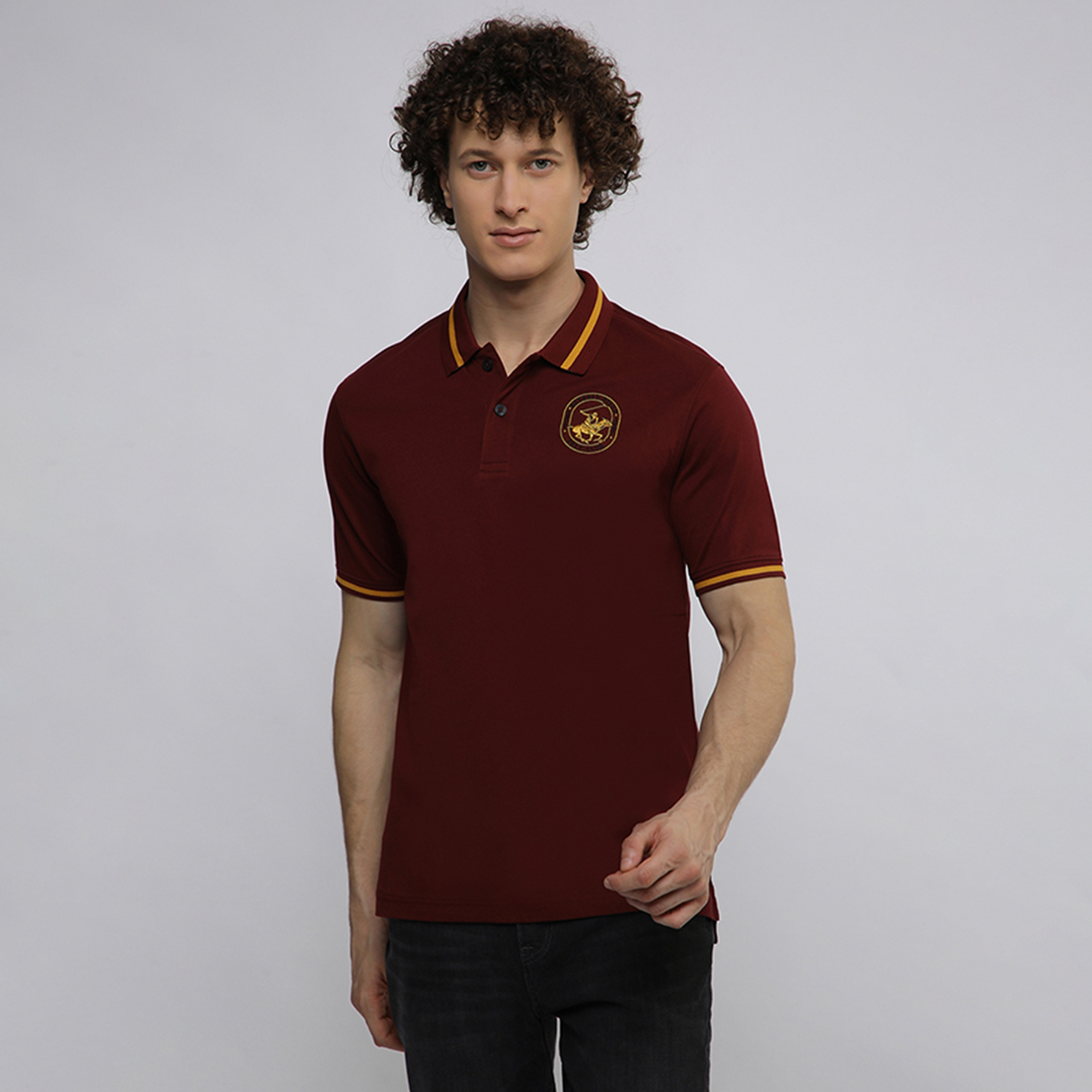 Beverly Hills Polo Club Plain Collared Short Sleeves Men's Polo T-Shirt-men-clothing-tshirtsandpolos-polos-image-1