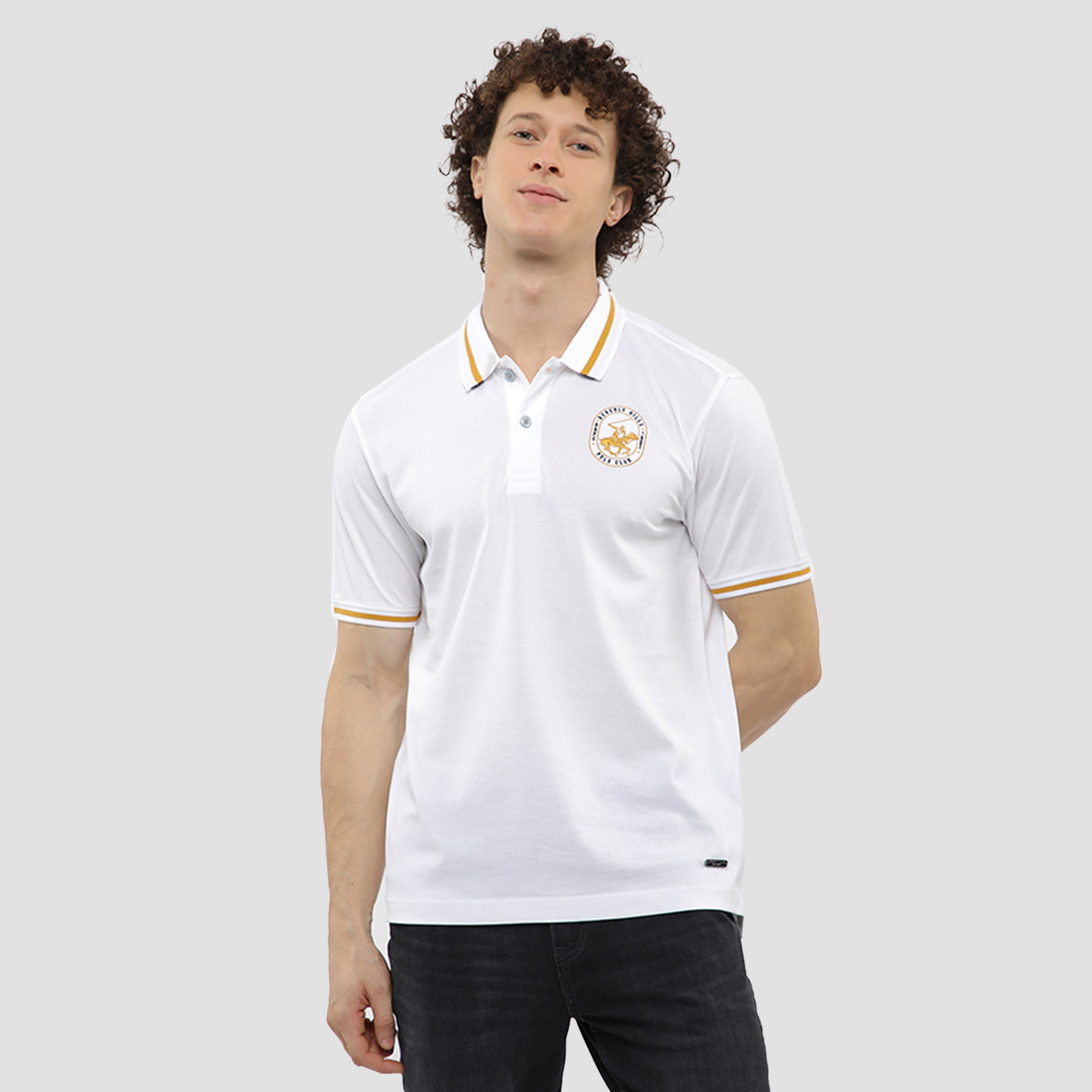 تي شيرت بولو رجالي سادة بأكمام قصيرة وياقة من بيفرلي هيلز بولو كلوب-men-clothing-tshirtsandpolos-polos-image-9