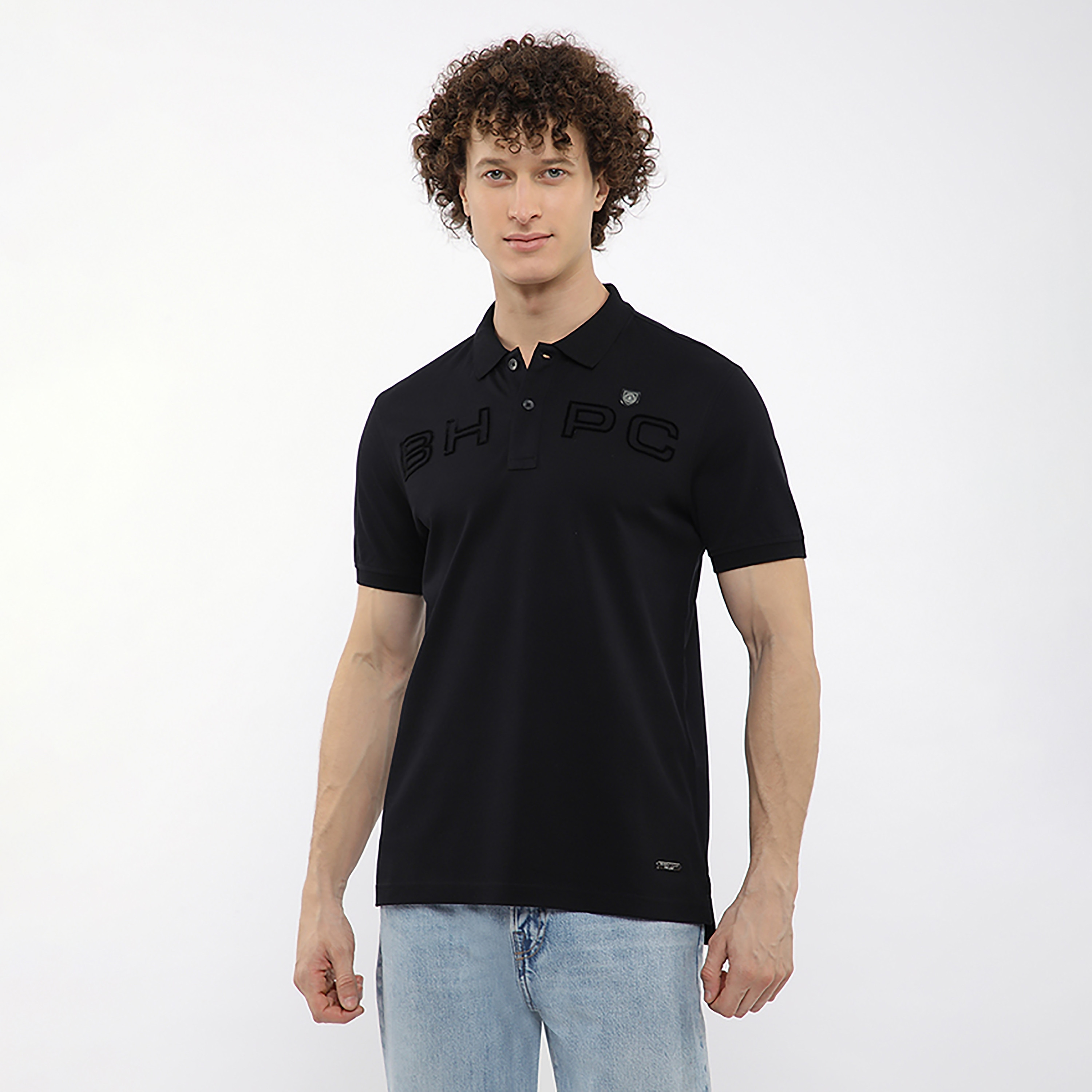 Beverly Hills Polo Club Embossed Logo Collared Short Sleeves Men's Polo T-Shirt-men-clothing-tshirtsandpolos-polos-image-1