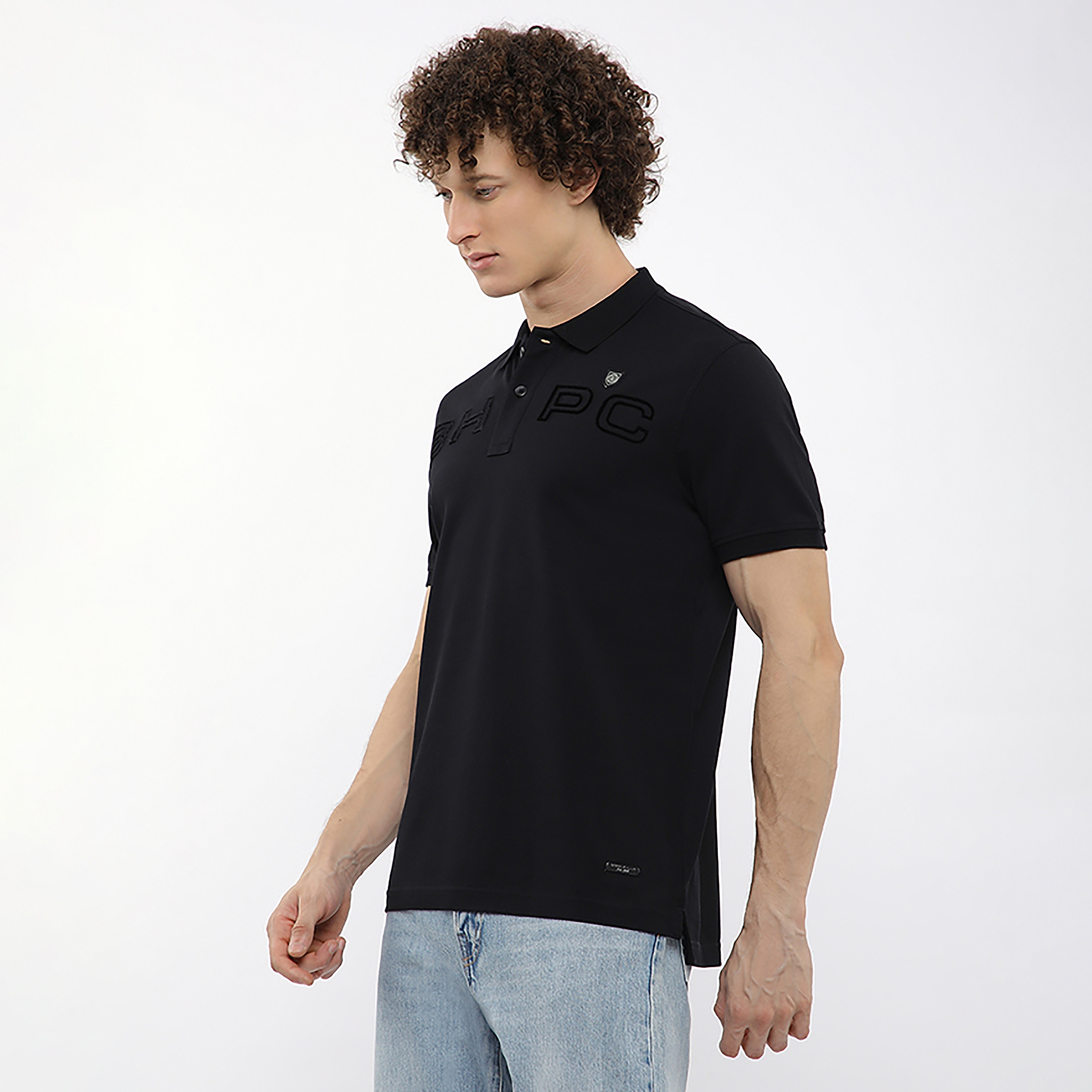 تيشيرت بولو رجالي بأكمام قصيرة وياقة وشعار بارز من بيفرلي هيلز بولو كلوب-men-clothing-tshirtsandpolos-polos-image-2
