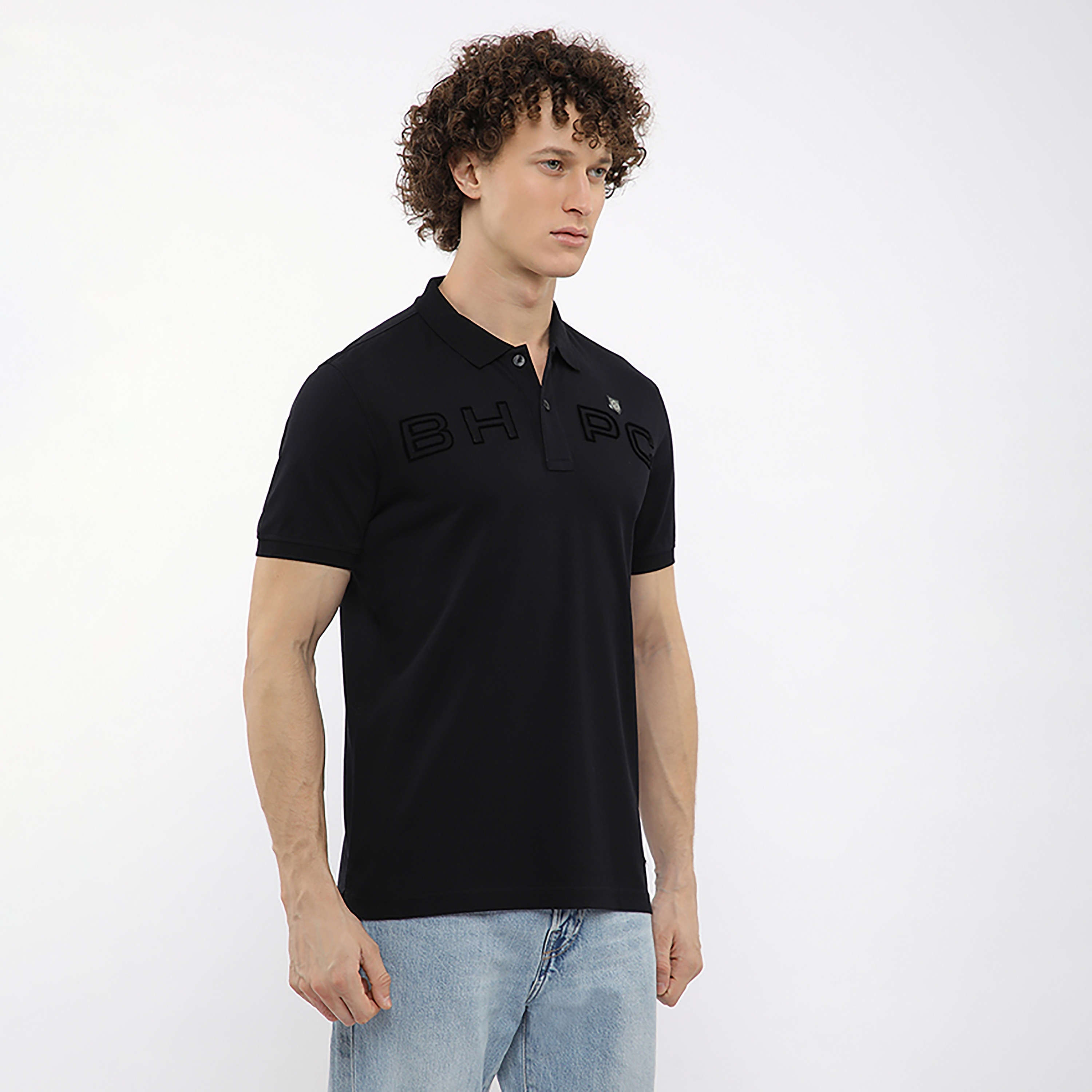 Beverly Hills Polo Club Embossed Logo Collared Short Sleeves Men's Polo T-Shirt-men-clothing-tshirtsandpolos-polos-image-3