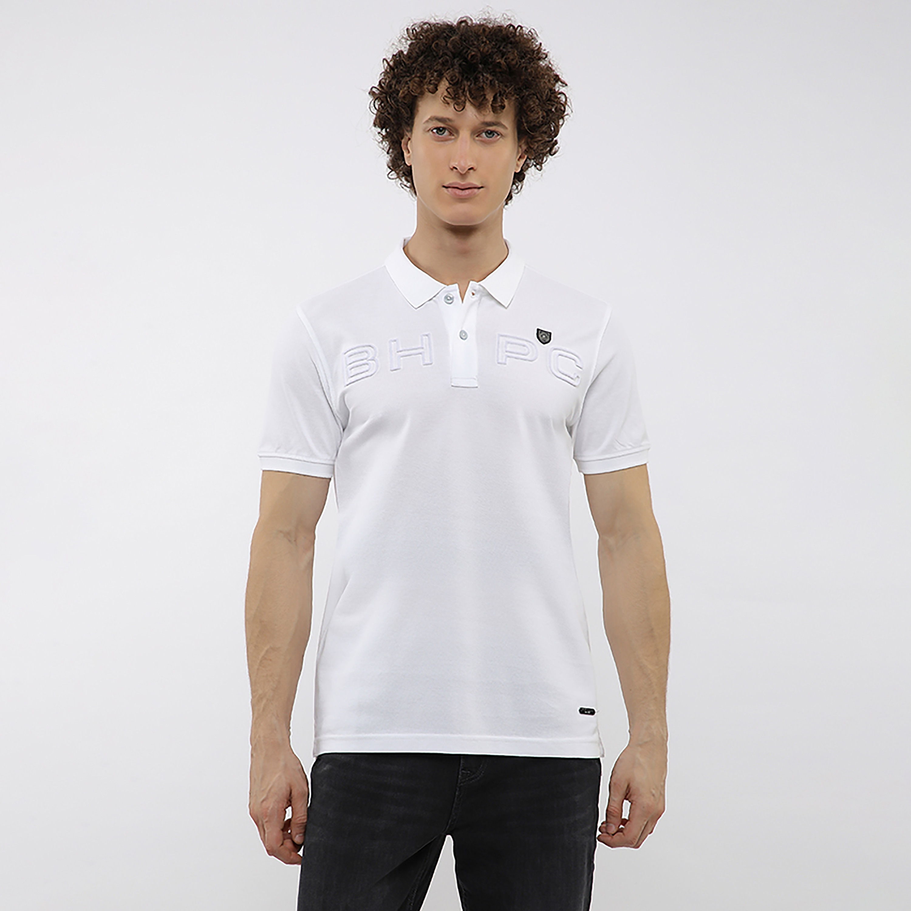 تيشيرت بولو رجالي بأكمام قصيرة وياقة وشعار بارز من بيفرلي هيلز بولو كلوب-men-clothing-tshirtsandpolos-polos-image-6