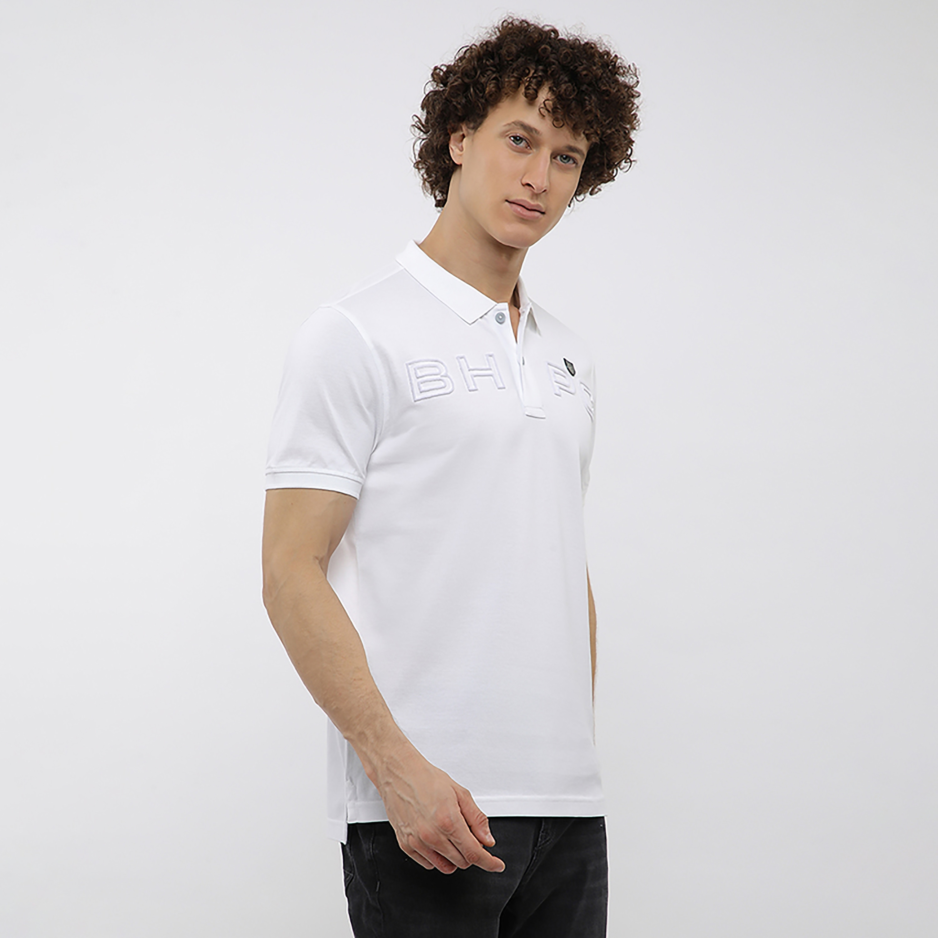 تيشيرت بولو رجالي بأكمام قصيرة وياقة وشعار بارز من بيفرلي هيلز بولو كلوب-men-clothing-tshirtsandpolos-polos-image-8