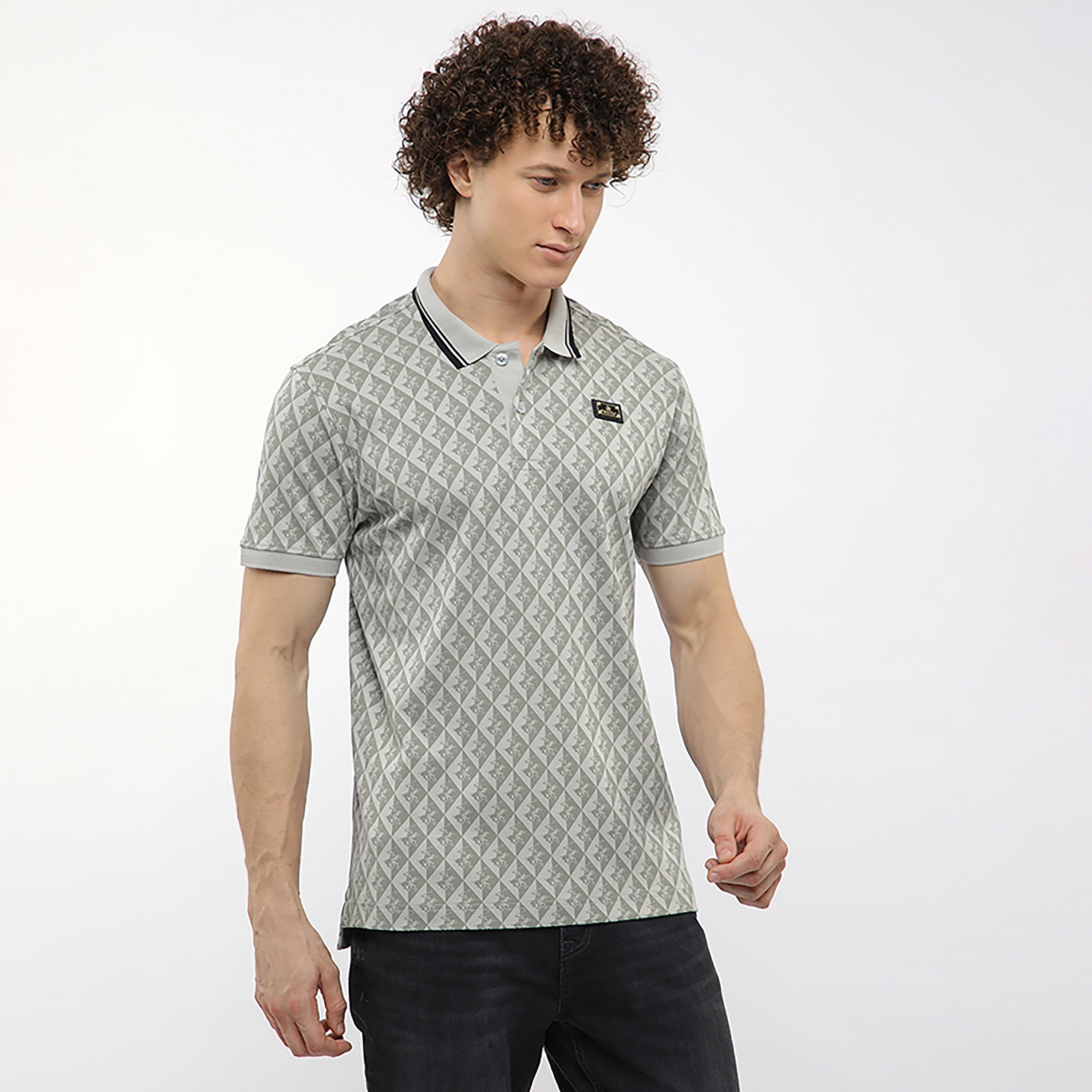 Beverly Hills Polo Club Geometric Print Collared Short Sleeves Men's Polo T-Shirt-men-clothing-tshirtsandpolos-polos-image-3
