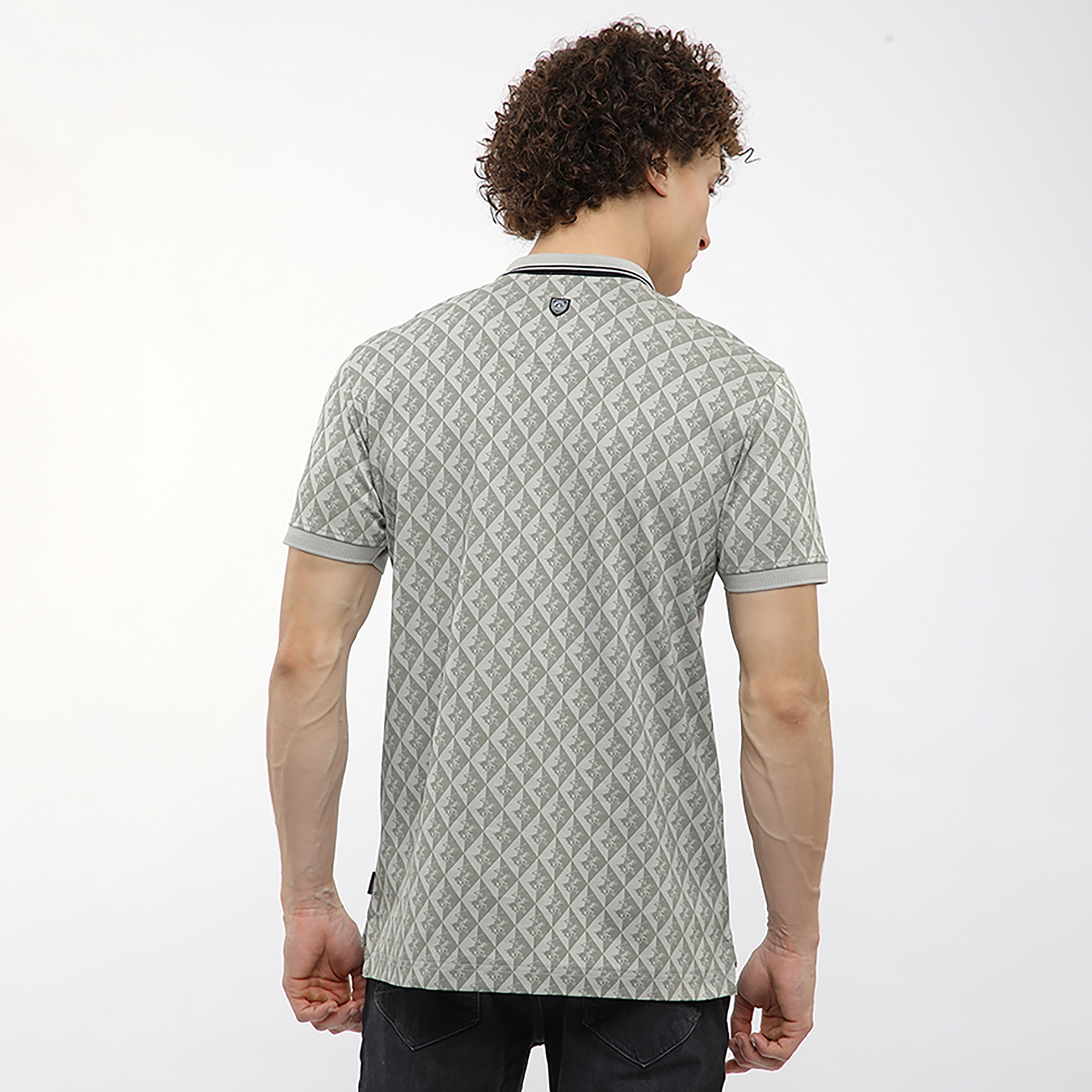 تي شيرت بولو رجالي بأكمام قصيرة وياقة وطبعة هندسية من بيفرلي هيلز بولو كلوب-men-clothing-tshirtsandpolos-polos-image-4