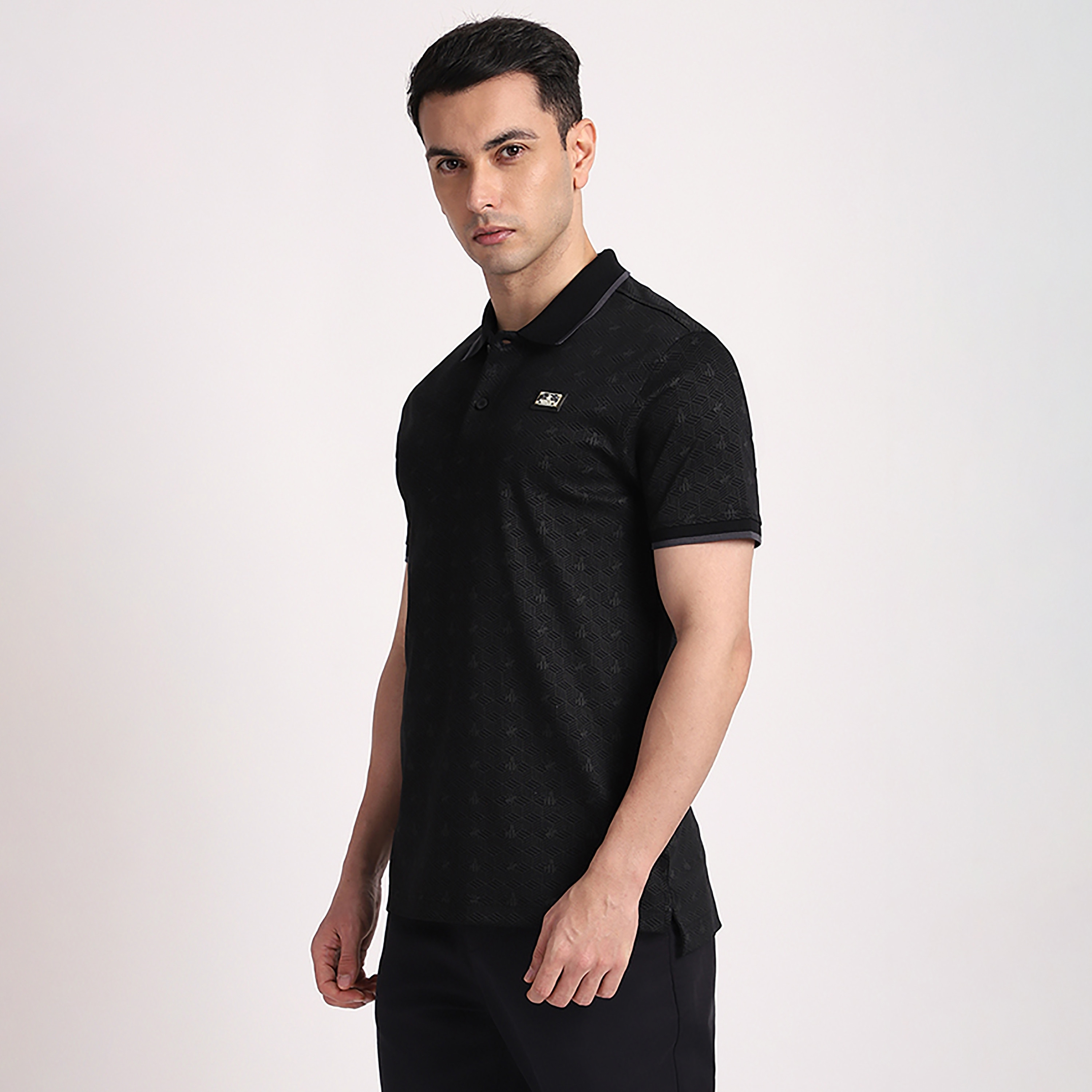 Beverly Hills Polo Club Geometric Print Collared Short Sleeves Men's Polo T-Shirt-men-clothing-tshirtsandpolos-polos-image-2