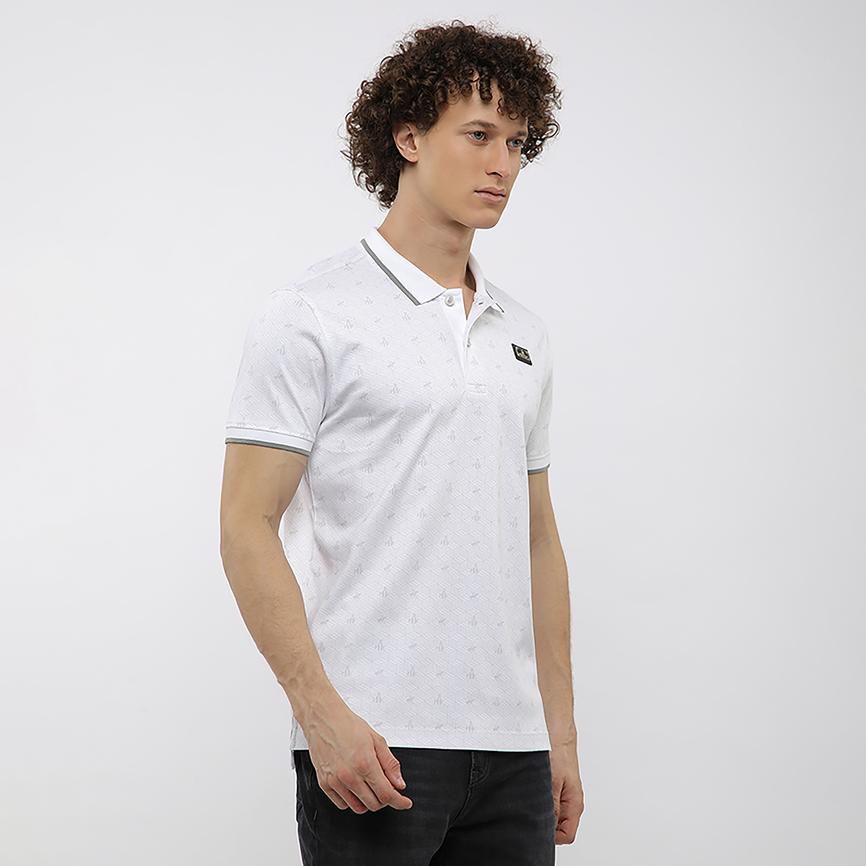 تي شيرت بولو رجالي بأكمام قصيرة وياقة وطبعة هندسية من بيفرلي هيلز بولو كلوب-men-clothing-tshirtsandpolos-polos-image-8