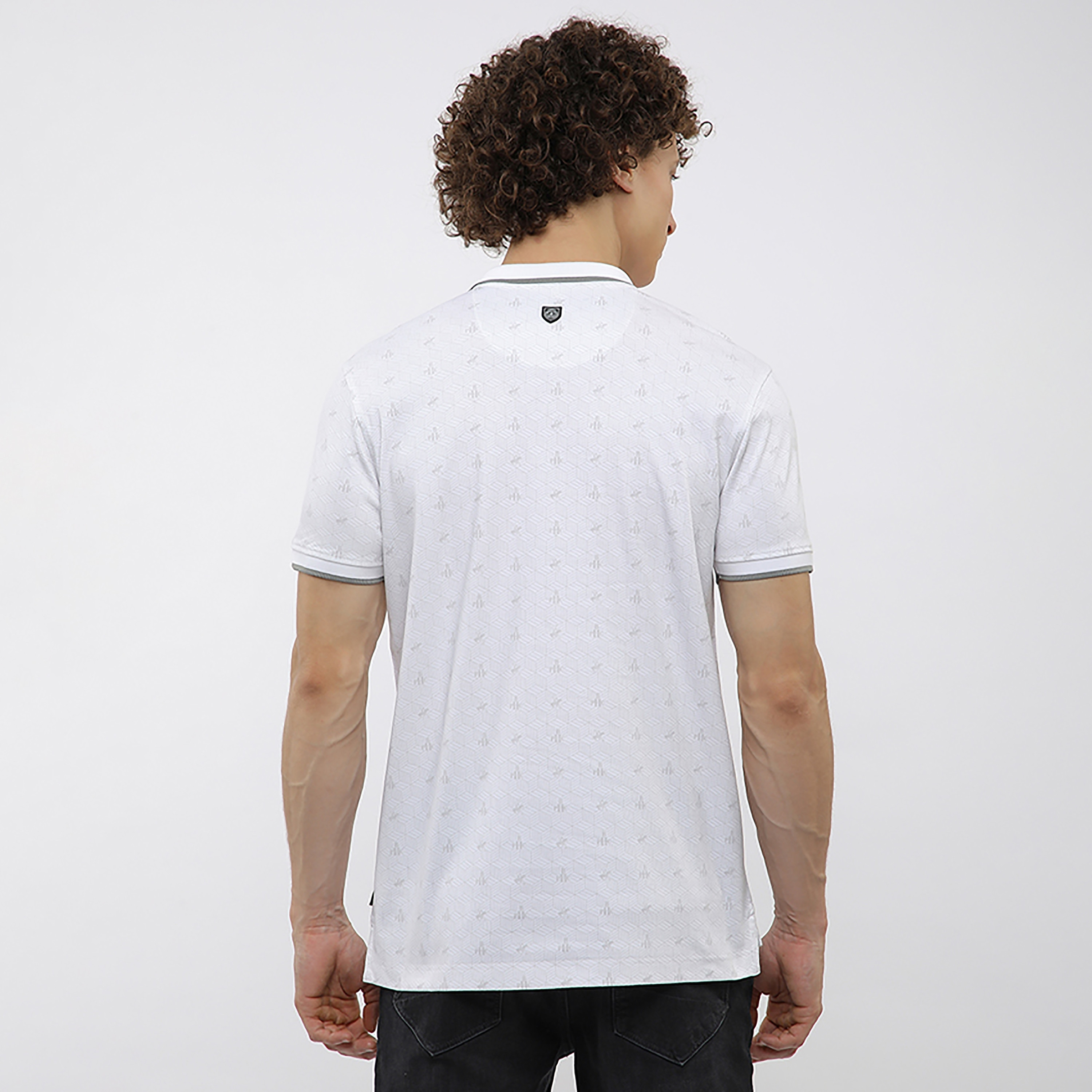 تي شيرت بولو رجالي بأكمام قصيرة وياقة وطبعة هندسية من بيفرلي هيلز بولو كلوب-men-clothing-tshirtsandpolos-polos-image-9