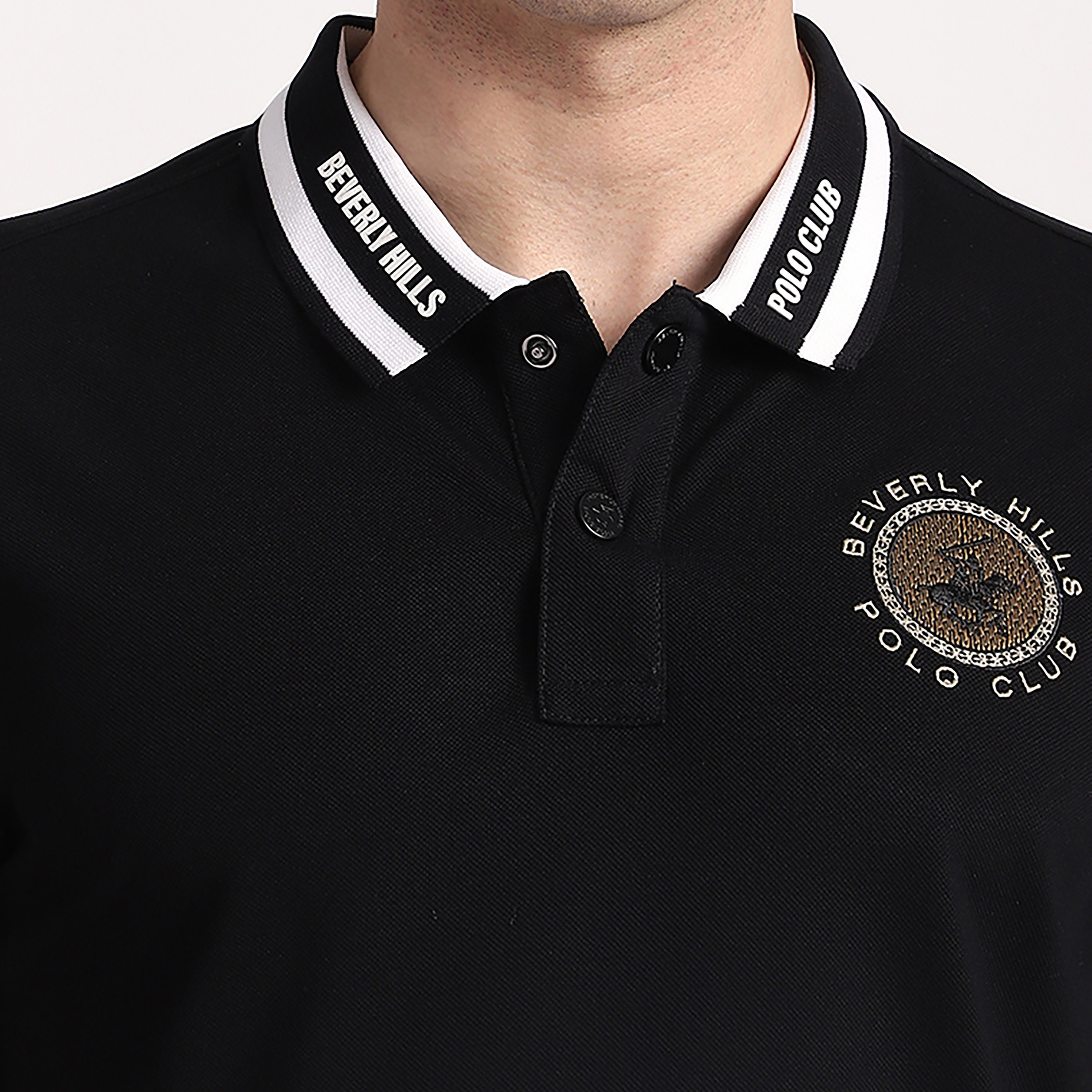 تي شيرت بولو رجالي سادة بأكمام قصيرة وياقة من بيفرلي هيلز بولو كلوب-men-clothing-tshirtsandpolos-polos-image-5