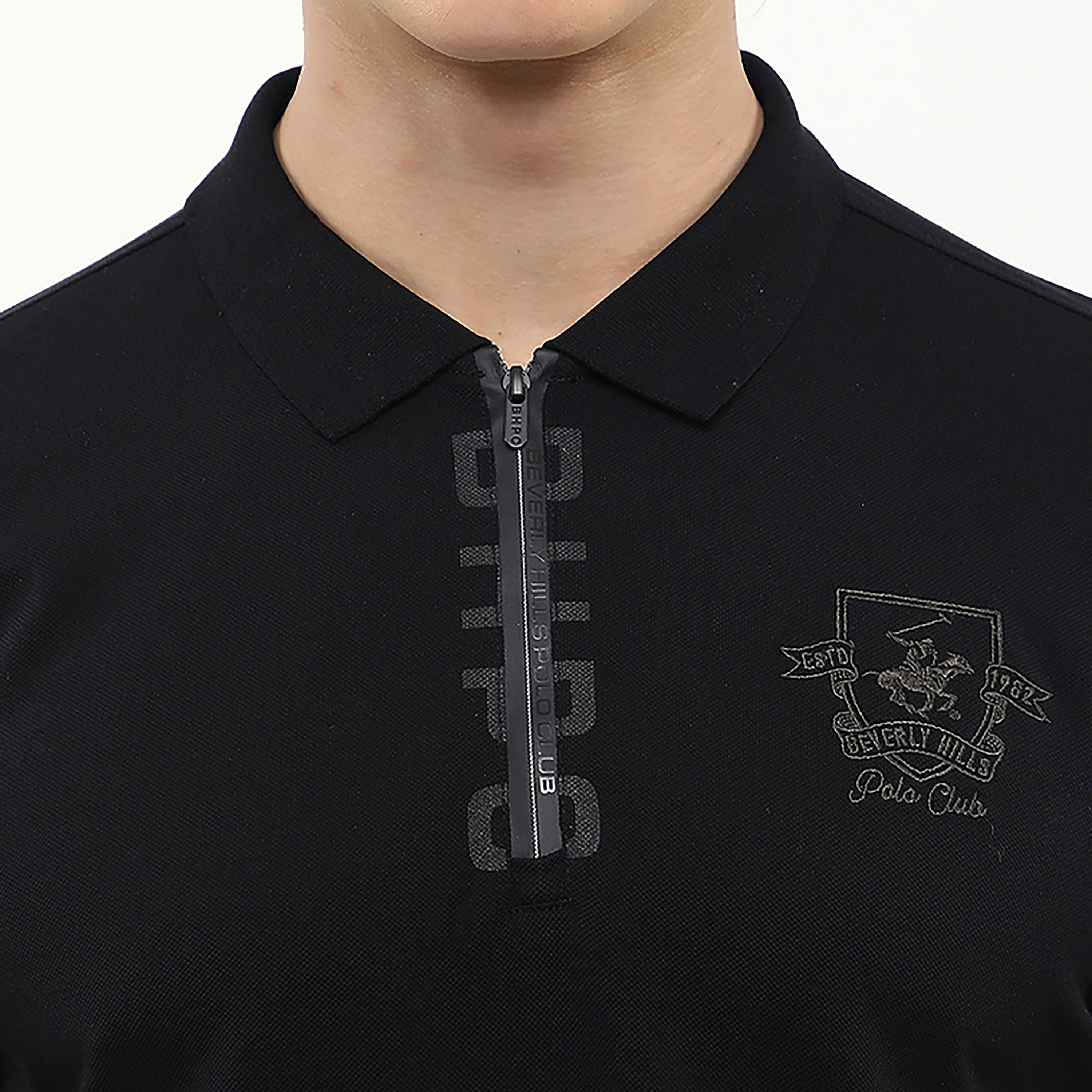تي شيرت بولو رجالي سادة بأكمام قصيرة وياقة من بيفرلي هيلز بولو كلوب-men-clothing-tshirtsandpolos-polos-image-10