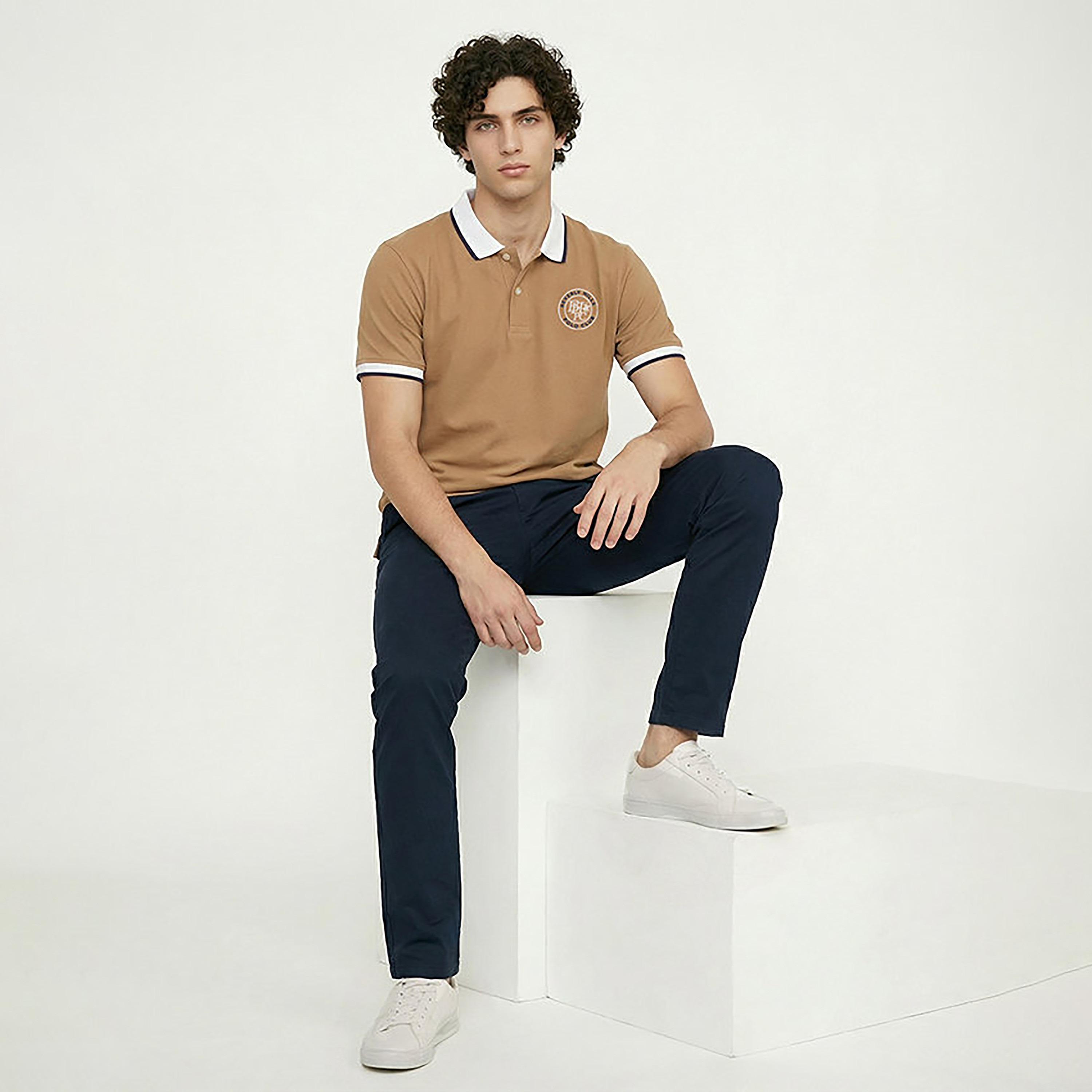 تي شيرت بولو رجالي سادة بأكمام قصيرة وياقة من بيفرلي هيلز بولو كلوب-men-clothing-tshirtsandpolos-polos-image-2