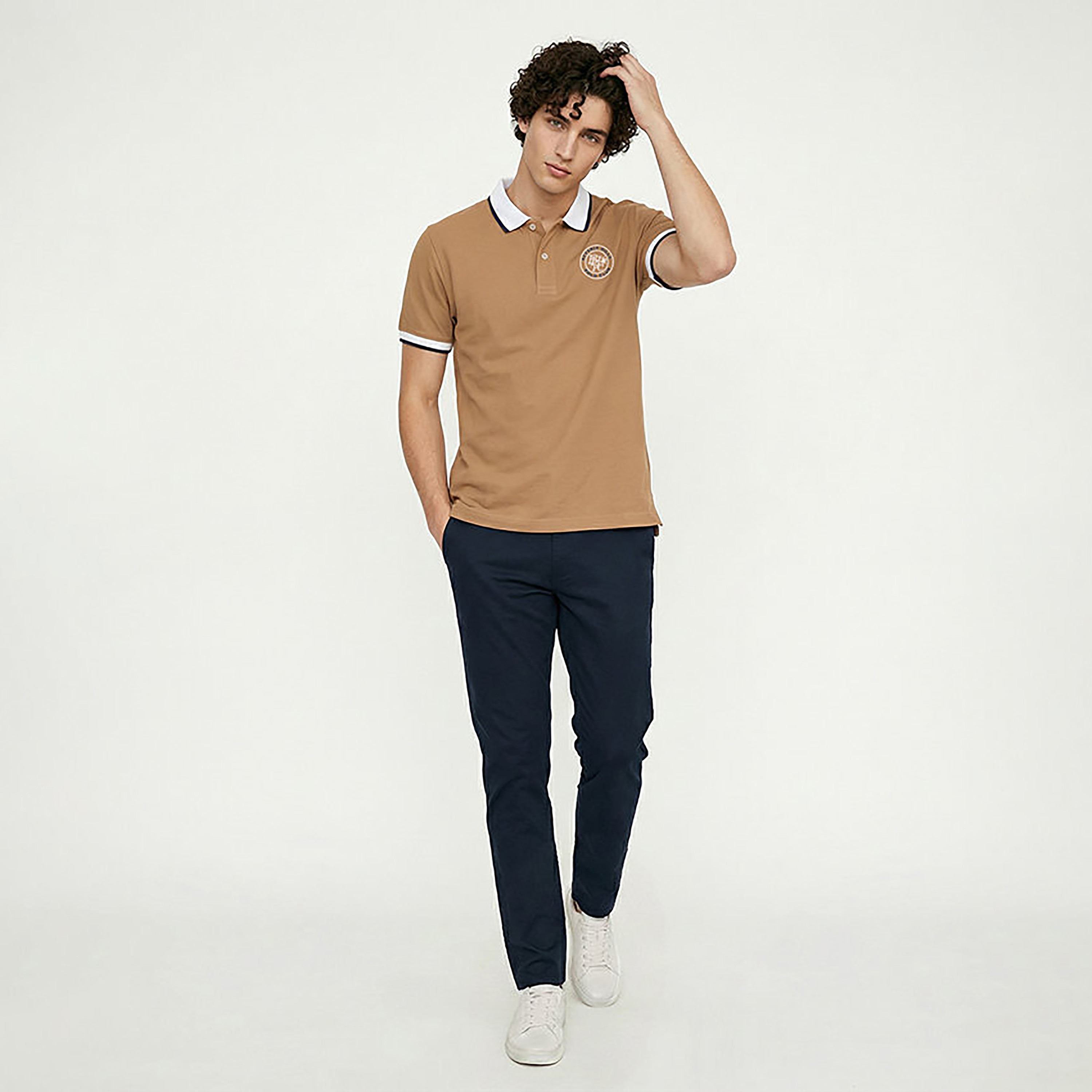 تي شيرت بولو رجالي سادة بأكمام قصيرة وياقة من بيفرلي هيلز بولو كلوب-men-clothing-tshirtsandpolos-polos-image-3