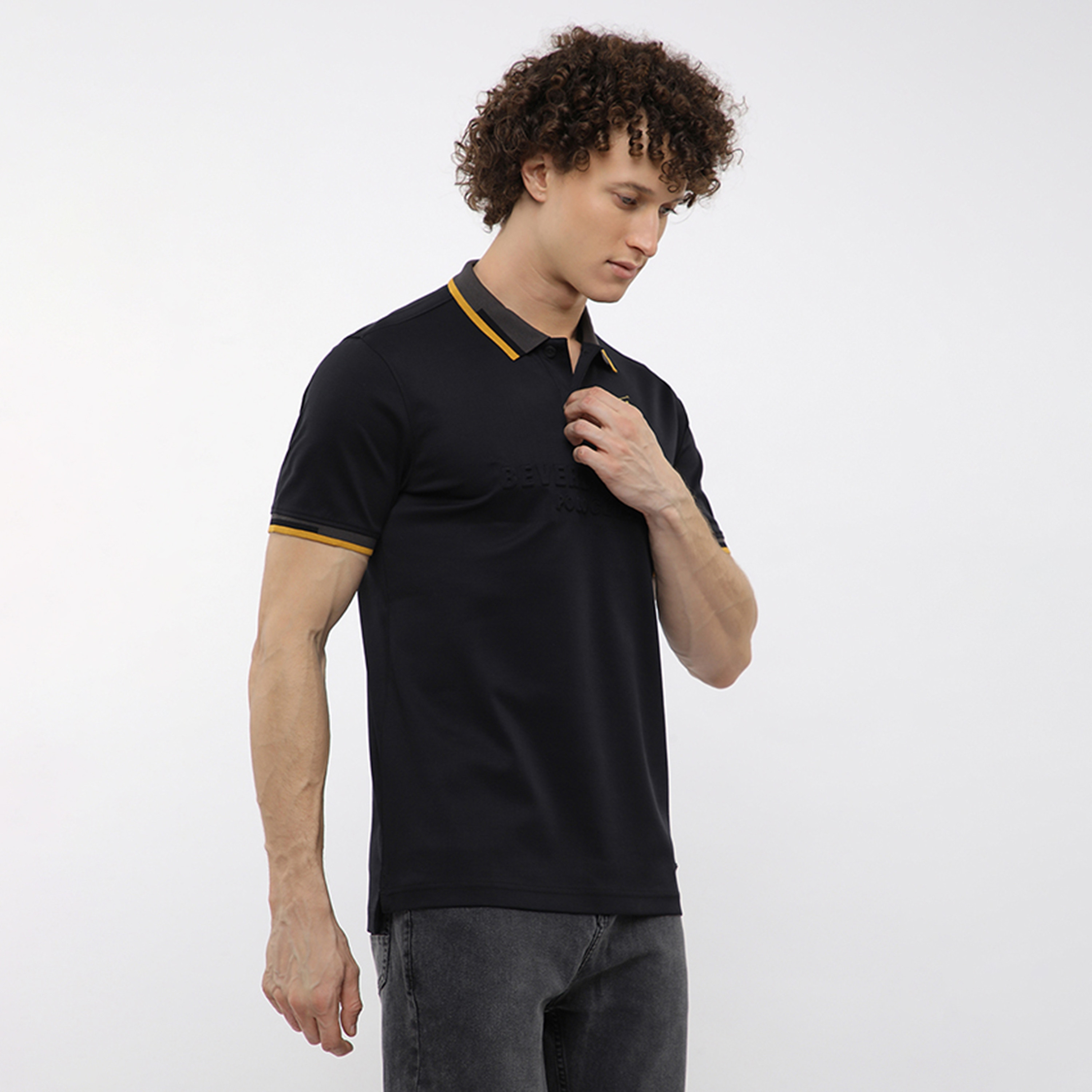 Beverly Hills Polo Club Embossed Logo Collared Short Sleeves Men's Polo T-Shirt-men-clothing-tshirtsandpolos-polos-image-3