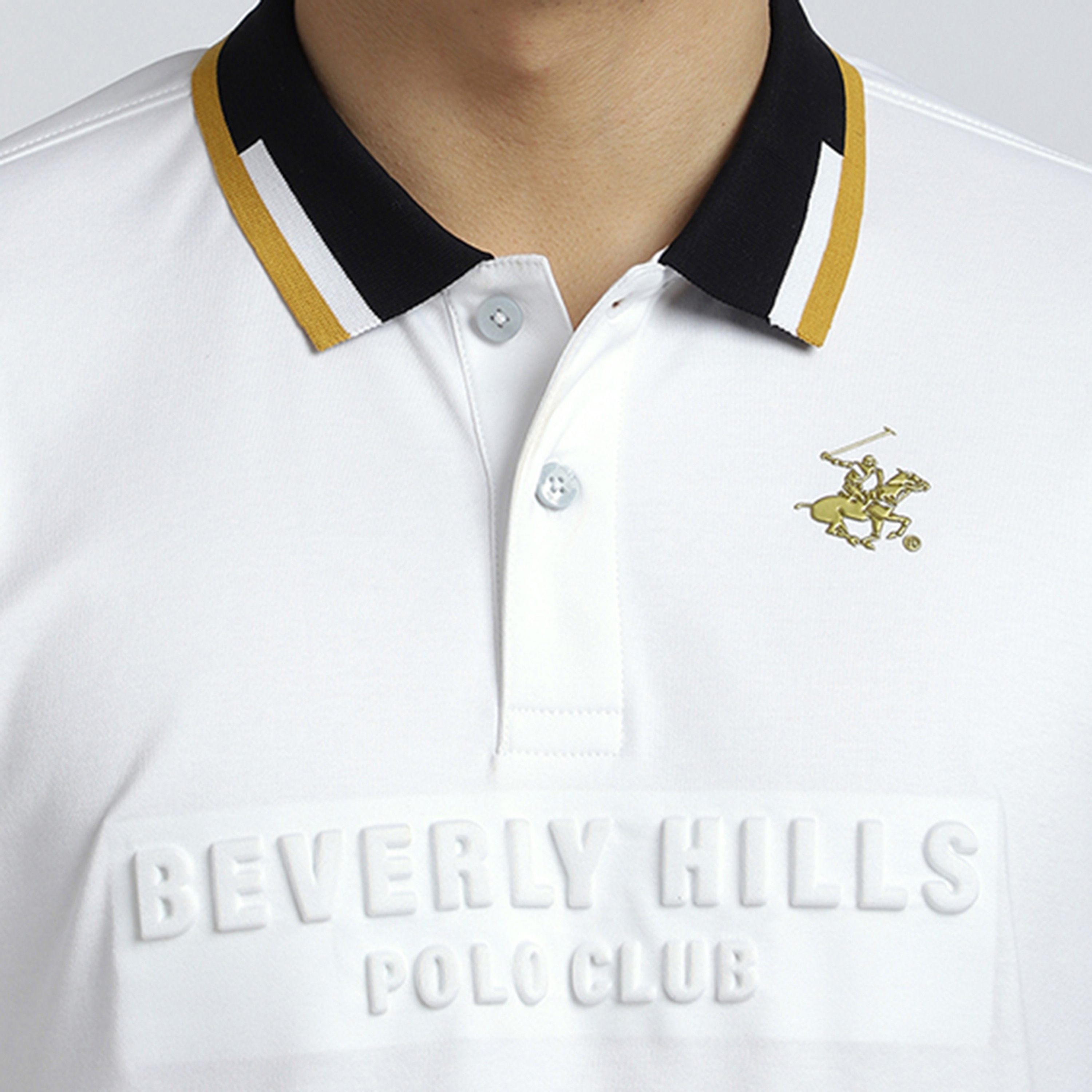 Beverly Hills Polo Club Embossed Logo Collared Short Sleeves Men's Polo T-Shirt-men-clothing-tshirtsandpolos-polos-image-5