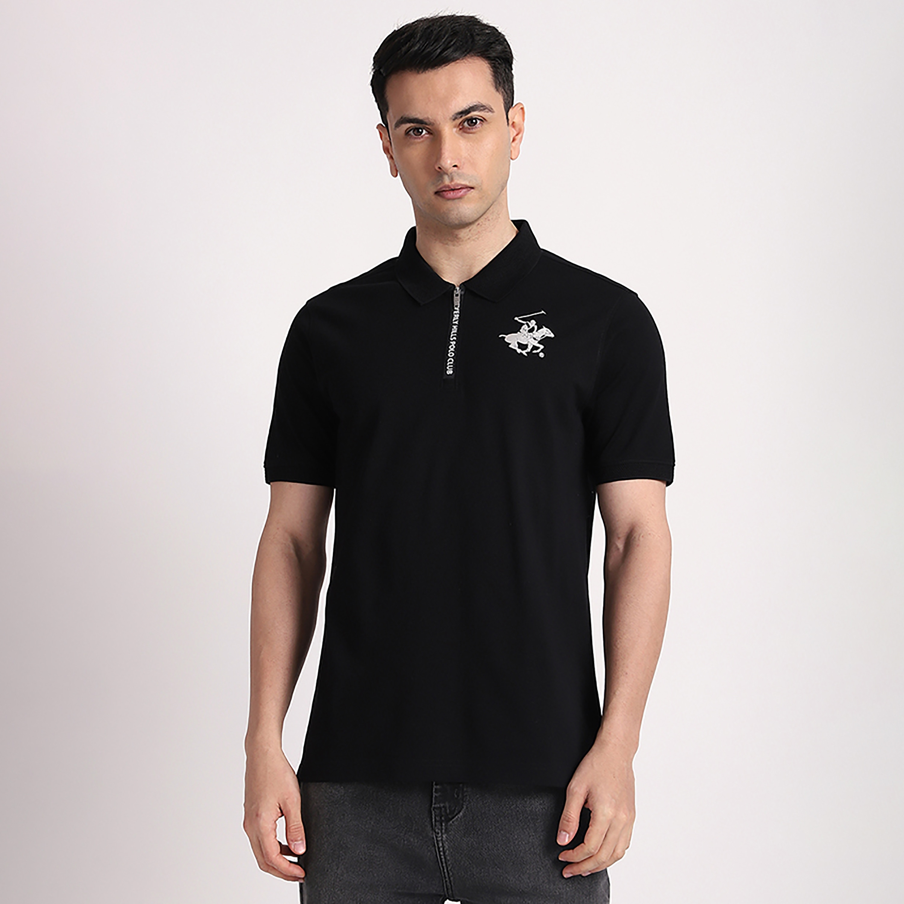 Beverly Hills Polo Club Plain Collared Short Sleeves Men's Polo T-Shirt-men-clothing-tshirtsandpolos-polos-image-1