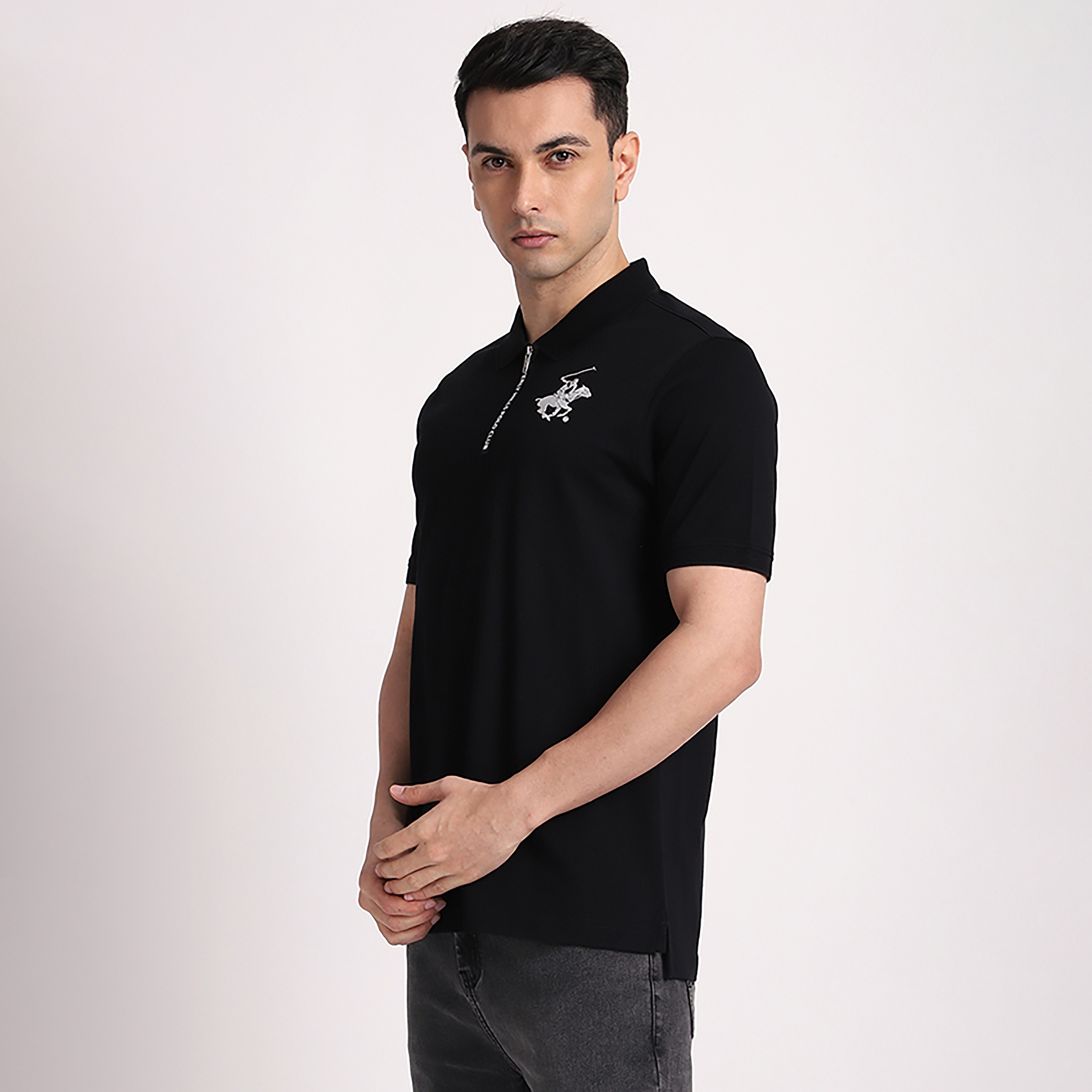 تي شيرت بولو رجالي سادة بأكمام قصيرة وياقة من بيفرلي هيلز بولو كلوب-men-clothing-tshirtsandpolos-polos-image-2