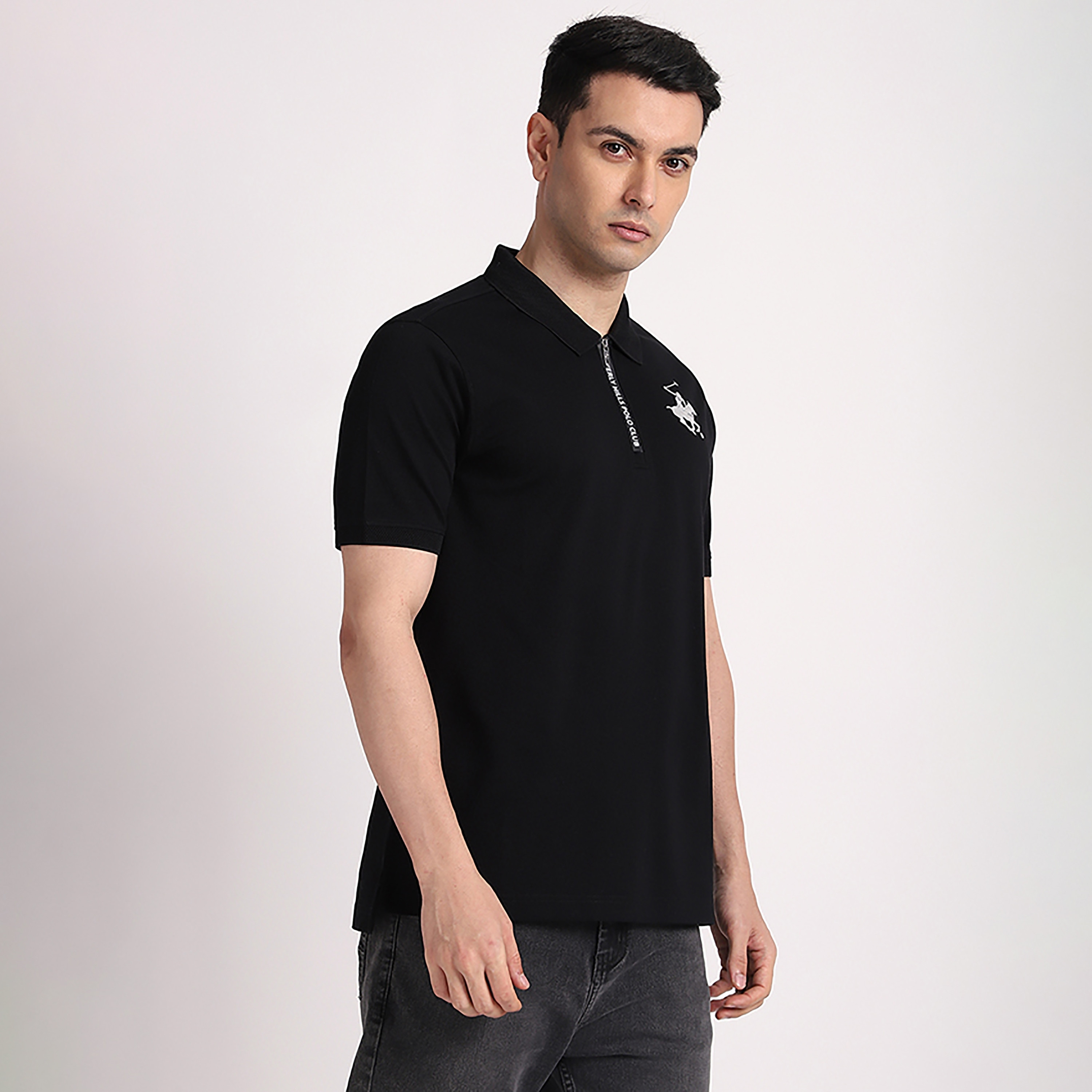 تي شيرت بولو رجالي سادة بأكمام قصيرة وياقة من بيفرلي هيلز بولو كلوب-men-clothing-tshirtsandpolos-polos-image-3