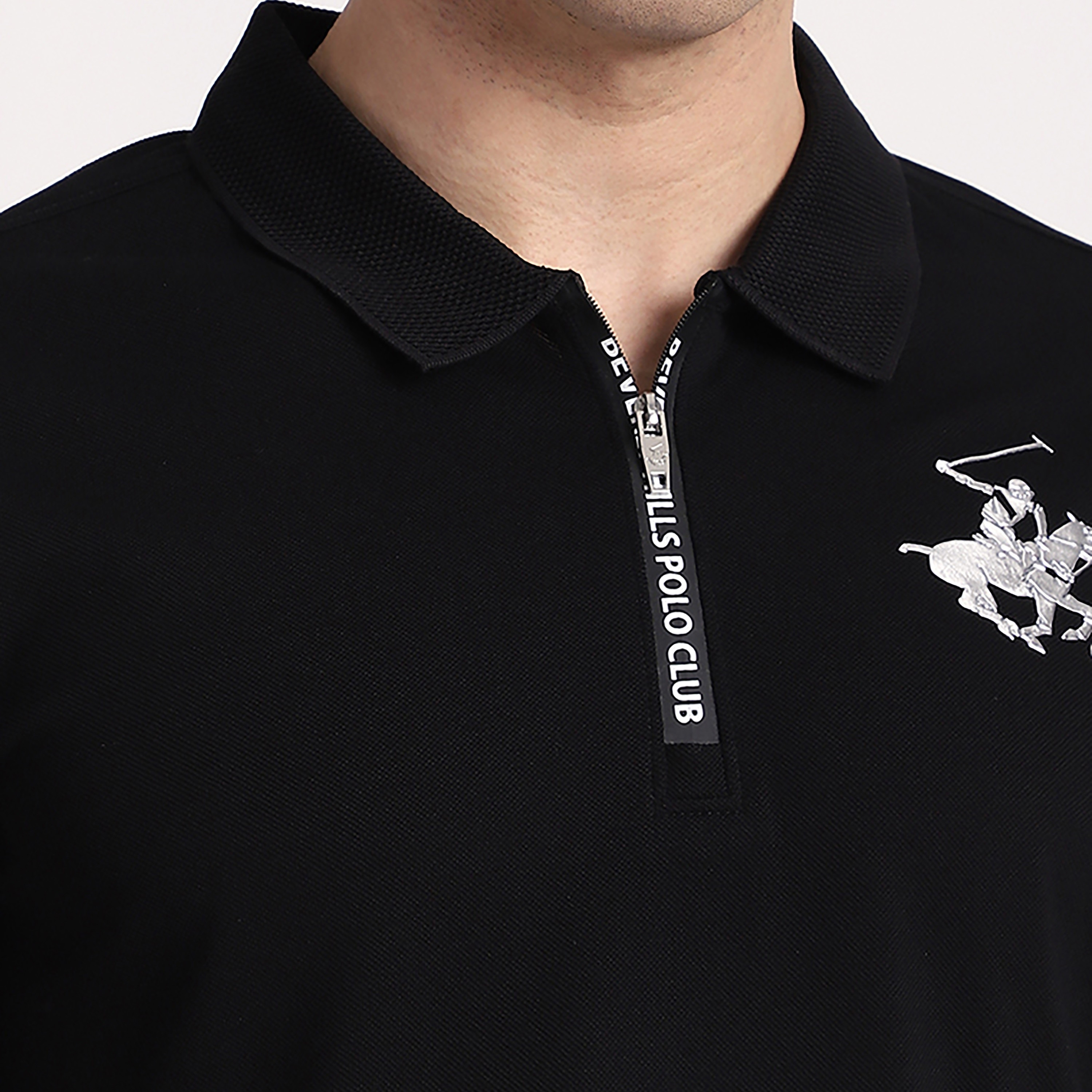 تي شيرت بولو رجالي سادة بأكمام قصيرة وياقة من بيفرلي هيلز بولو كلوب-men-clothing-tshirtsandpolos-polos-image-5