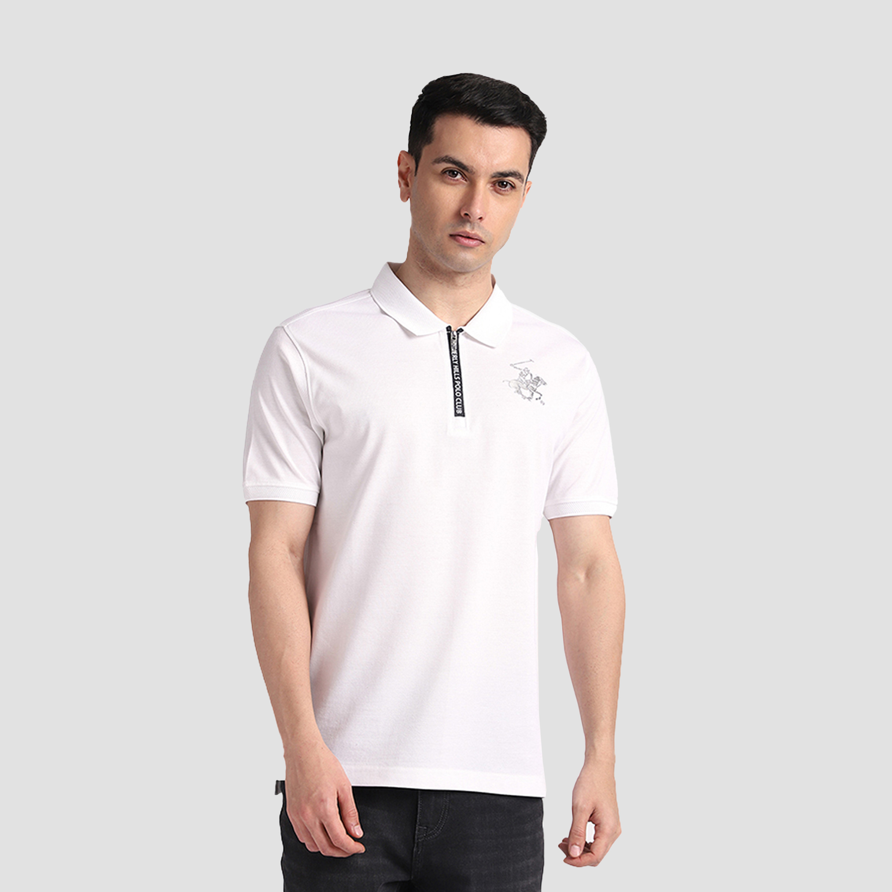 تي شيرت بولو رجالي سادة بأكمام قصيرة وياقة من بيفرلي هيلز بولو كلوب-men-clothing-tshirtsandpolos-polos-image-6