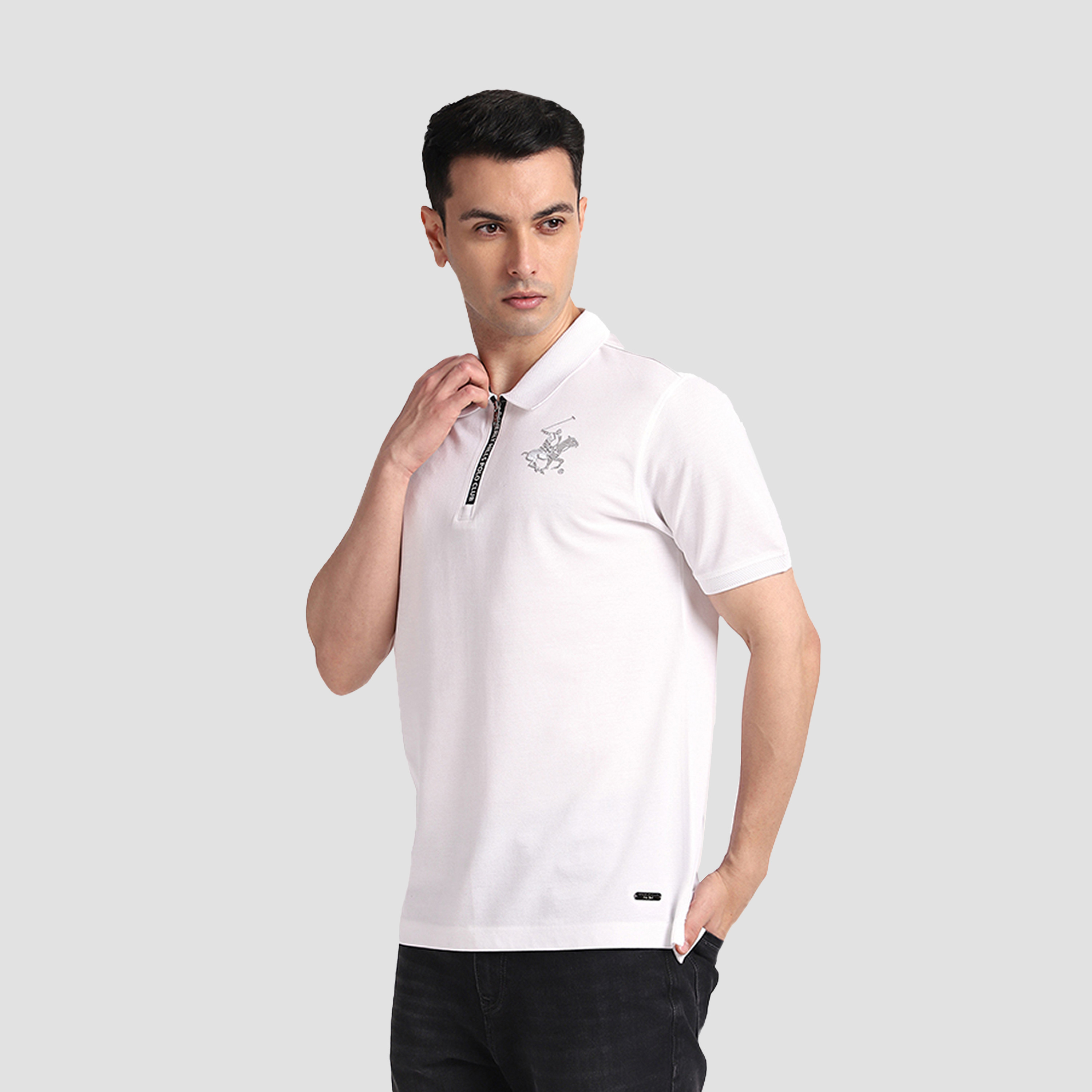 تي شيرت بولو رجالي سادة بأكمام قصيرة وياقة من بيفرلي هيلز بولو كلوب-men-clothing-tshirtsandpolos-polos-image-7