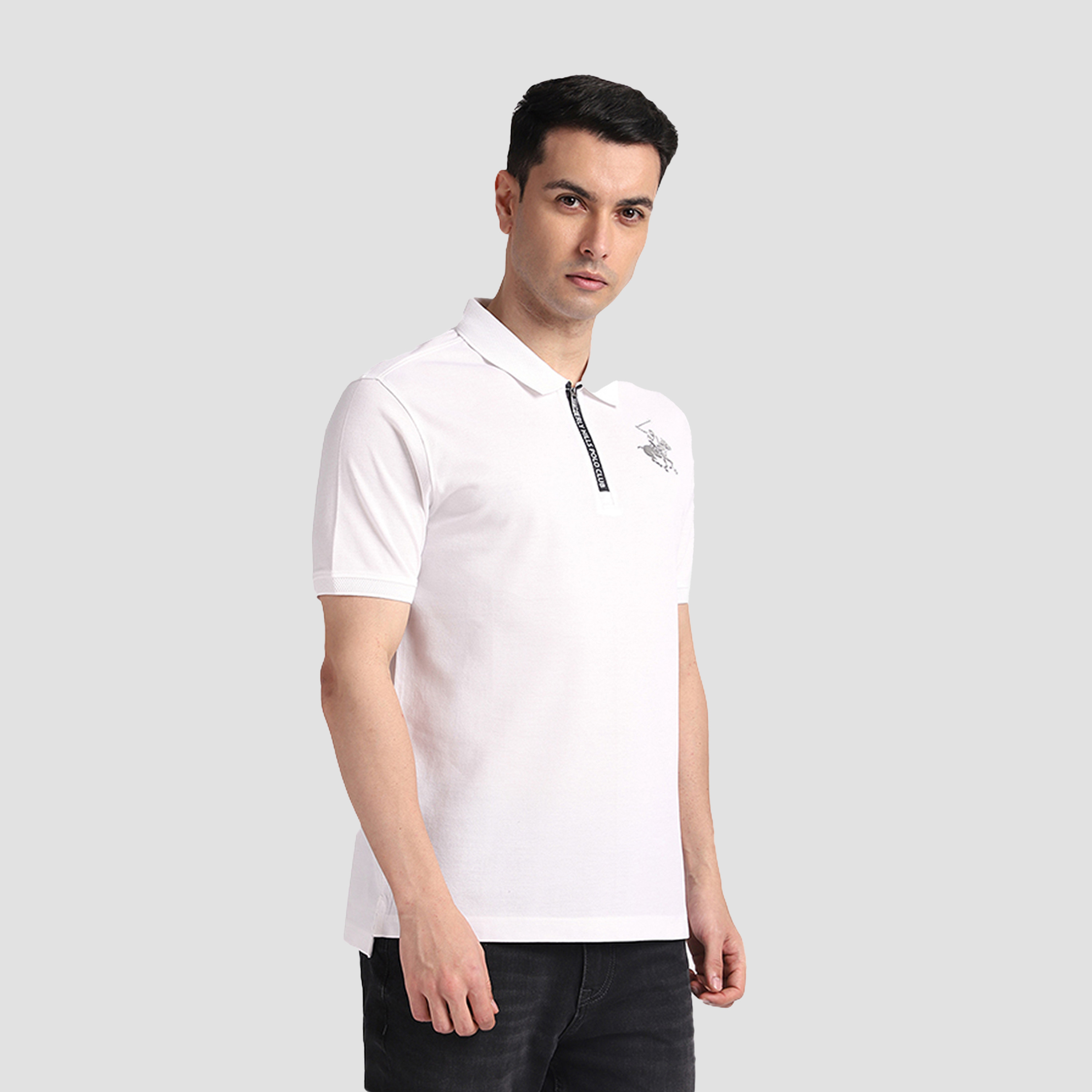 تي شيرت بولو رجالي سادة بأكمام قصيرة وياقة من بيفرلي هيلز بولو كلوب-men-clothing-tshirtsandpolos-polos-image-8