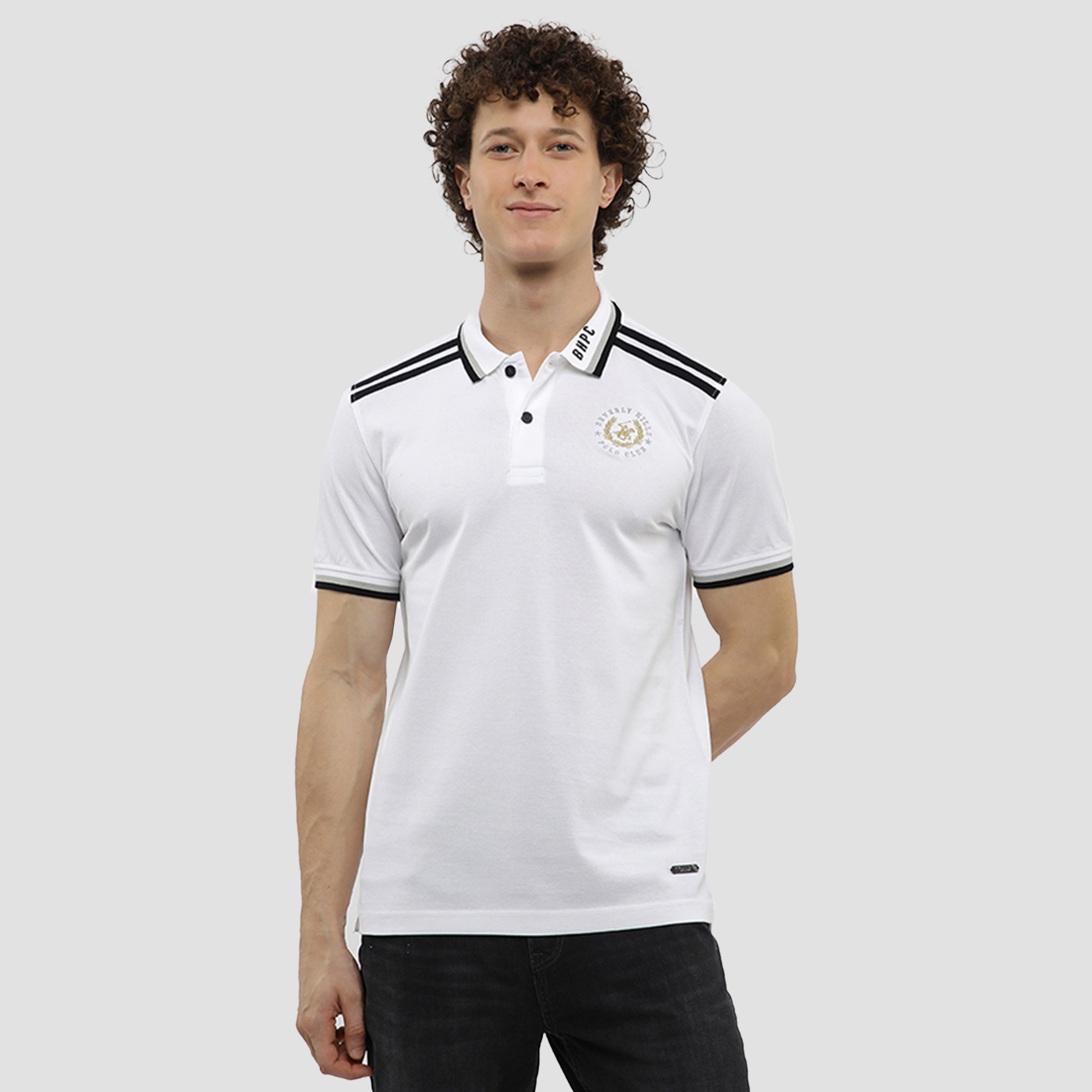 تي شيرت بولو رجالي سادة بأكمام قصيرة وياقة من بيفرلي هيلز بولو كلوب-men-clothing-tshirtsandpolos-polos-image-5