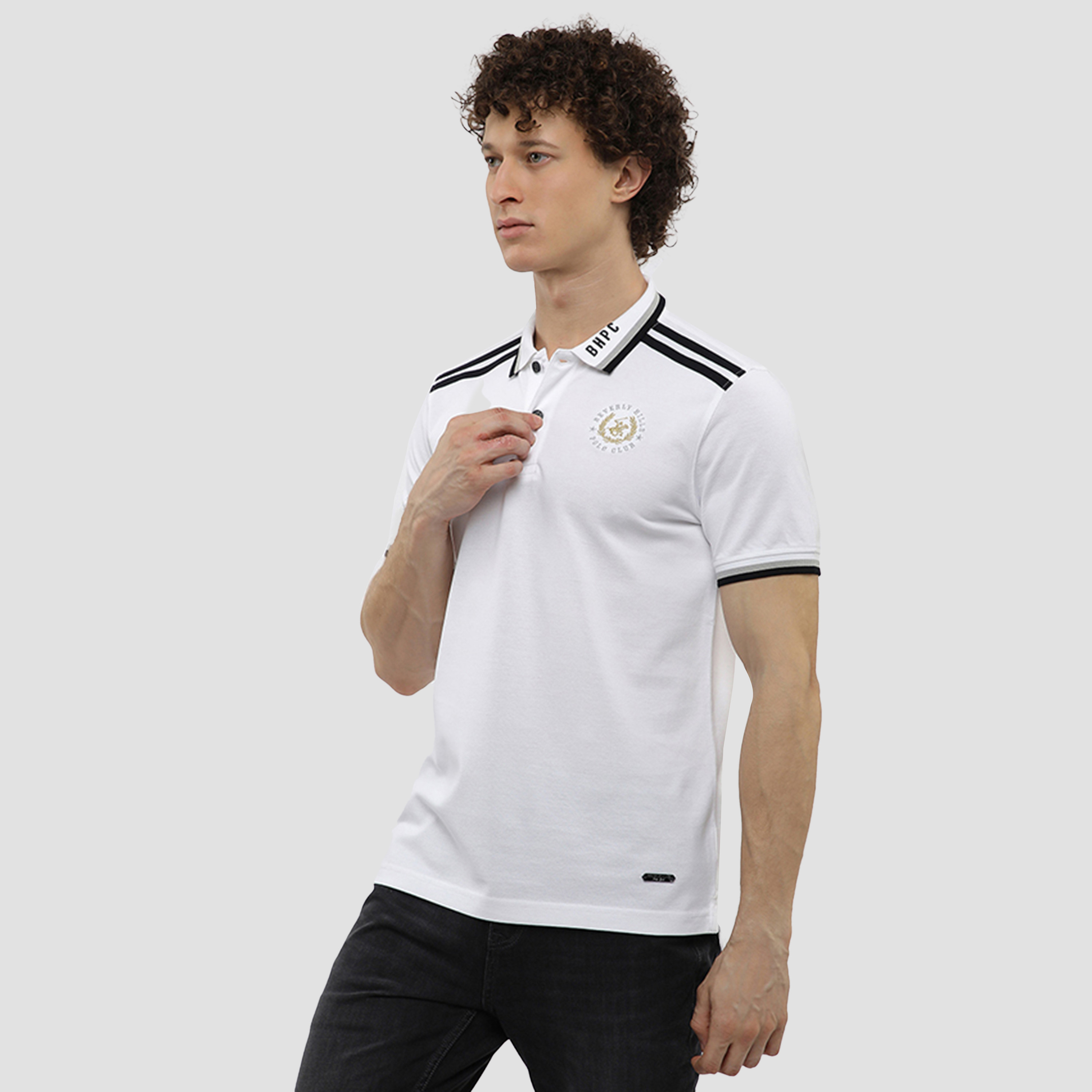 تي شيرت بولو رجالي سادة بأكمام قصيرة وياقة من بيفرلي هيلز بولو كلوب-men-clothing-tshirtsandpolos-polos-image-6