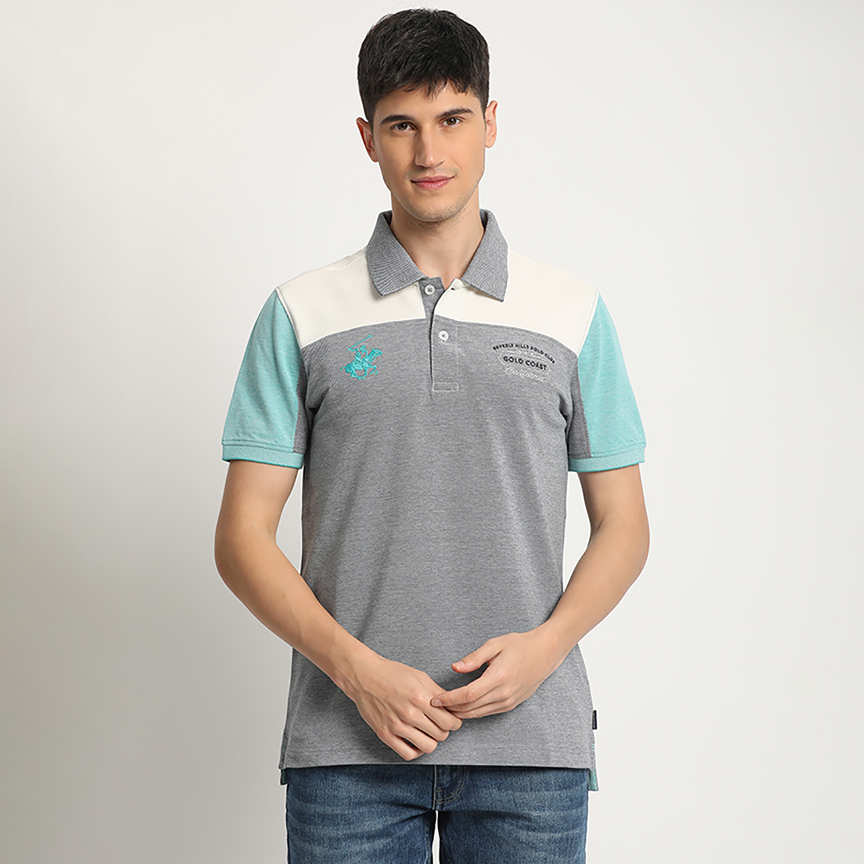 تي شيرت بولو من بيفرلي هيلز بولو كلوب بياقة وأكمام قصيرة مع كولور بلوك-men-clothing-tshirtsandpolos-polos-image-5