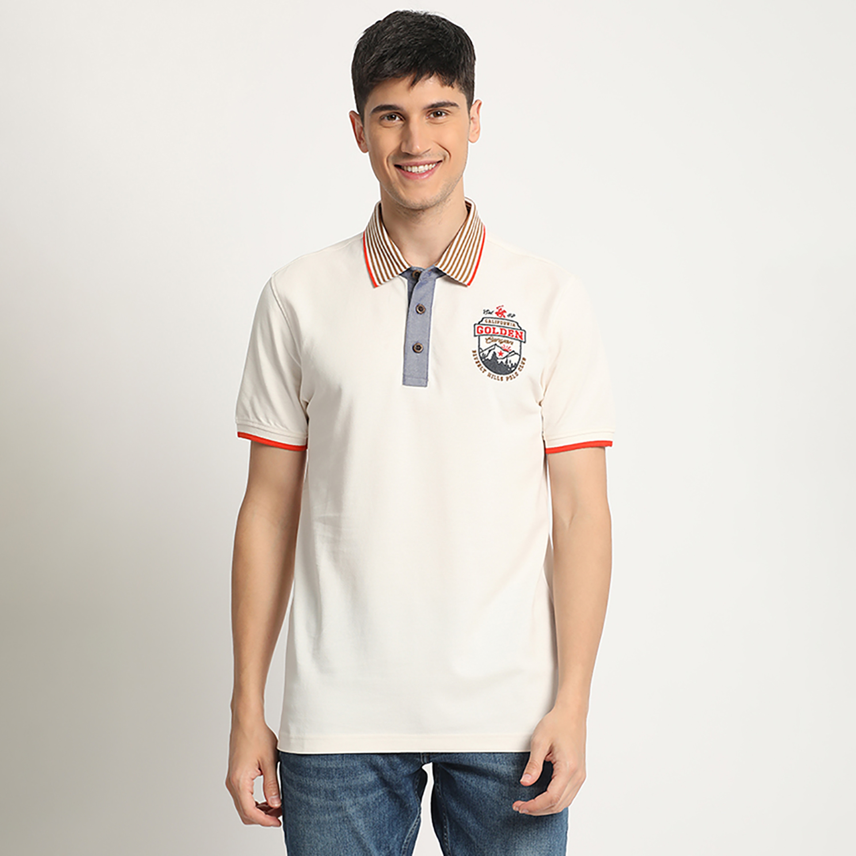 تي شيرت بولو من بيفرلي هيلز بولو كلوب مع مطبوع بياقة وأكمام قصيرة-men-clothing-tshirtsandpolos-polos-image-1