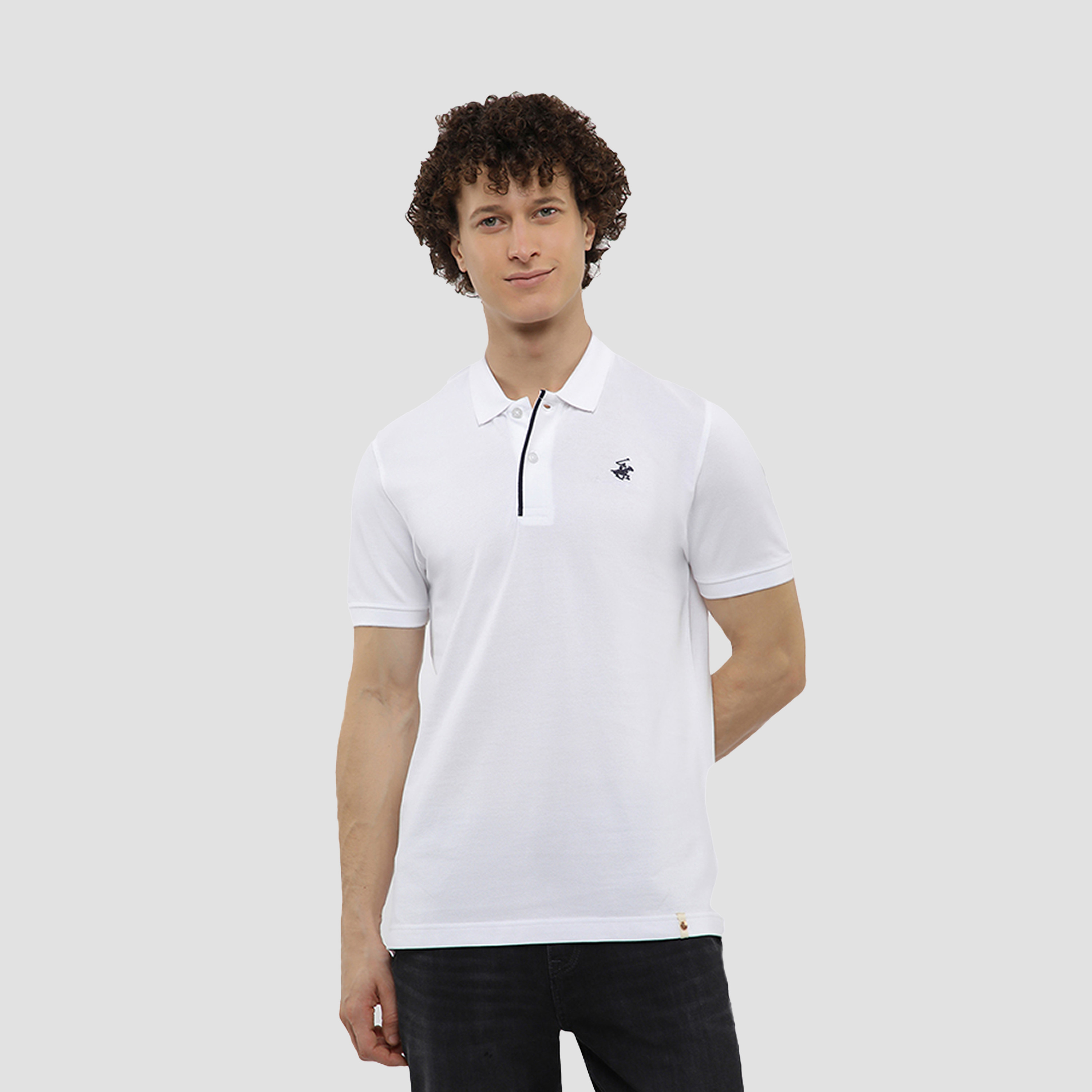 Beverly Hills Polo Club Plain Collared Short Sleeves Men's Polo T-Shirt-men-clothing-tshirtsandpolos-polos-image-1