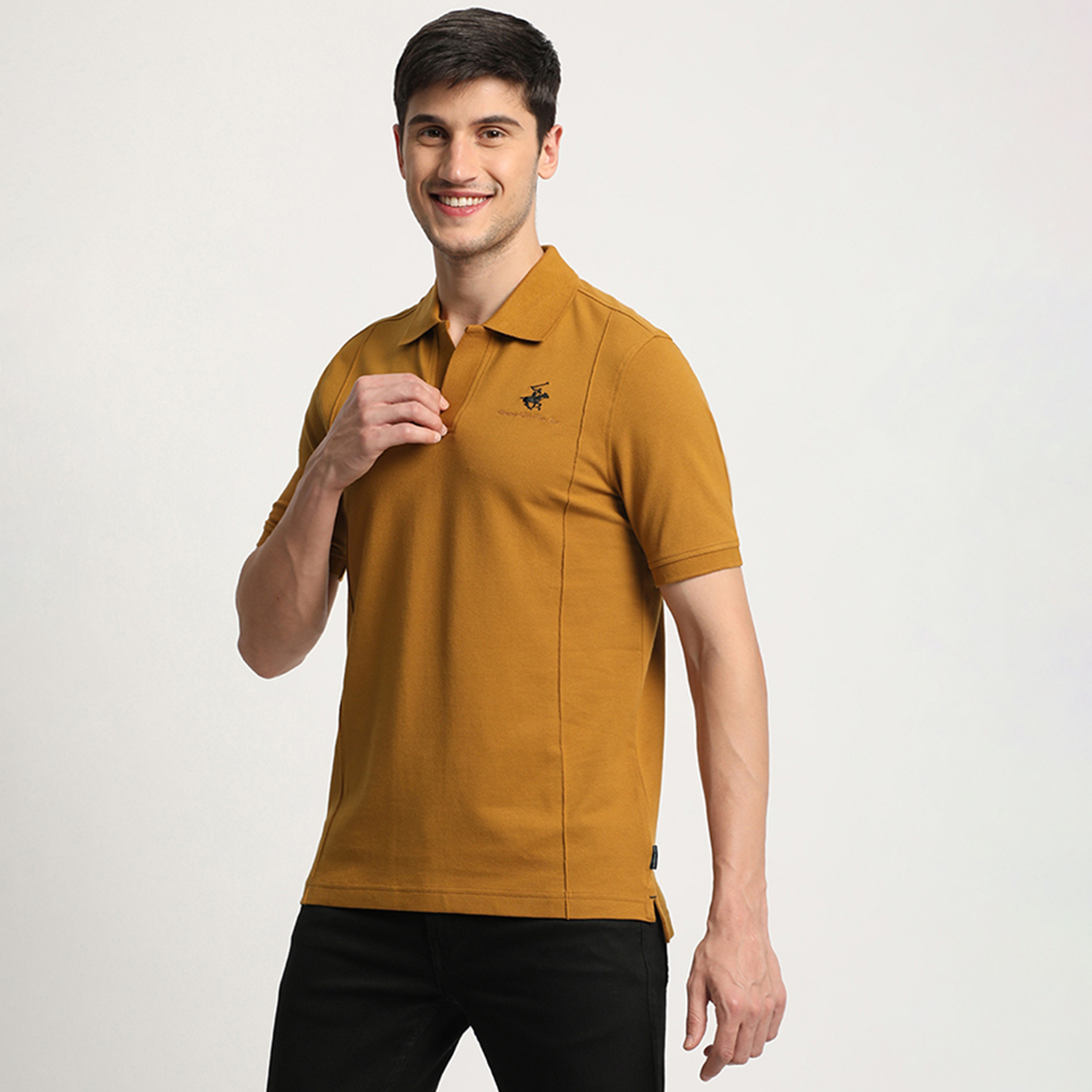 تي شيرت بولو من بيفرلي هيلز بولو كلوب بأكمام قصيرة ذو شعار مع خطوط بسيطة-men-clothing-tshirtsandpolos-polos-image-2
