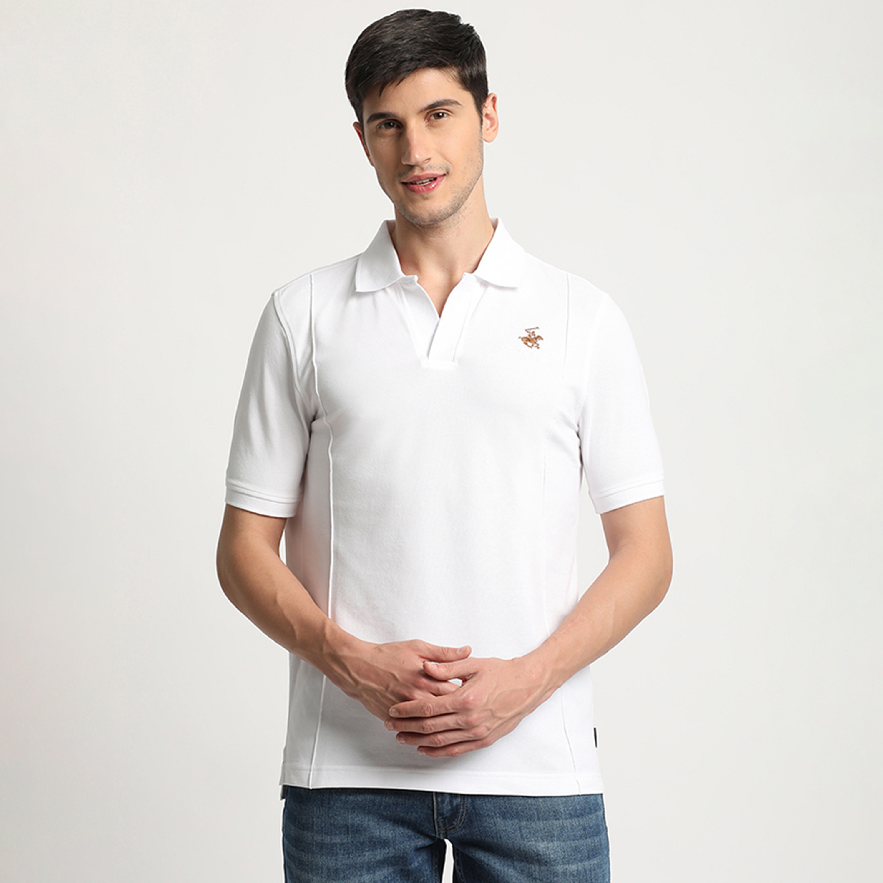تي شيرت بولو من بيفرلي هيلز بولو كلوب بأكمام قصيرة ذو شعار مع خطوط بسيطة-men-clothing-tshirtsandpolos-polos-image-5
