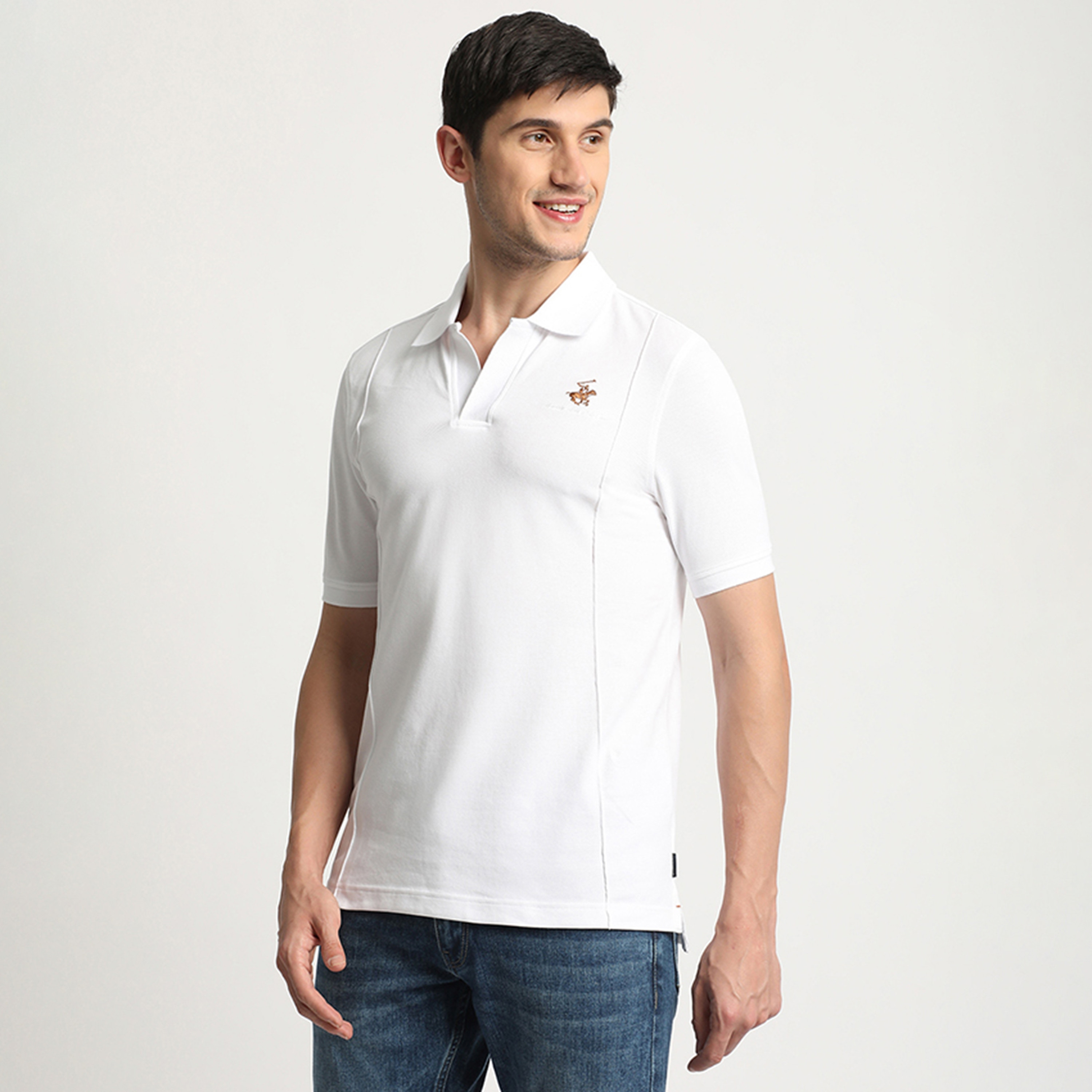 تي شيرت بولو من بيفرلي هيلز بولو كلوب بأكمام قصيرة ذو شعار مع خطوط بسيطة-men-clothing-tshirtsandpolos-polos-image-6