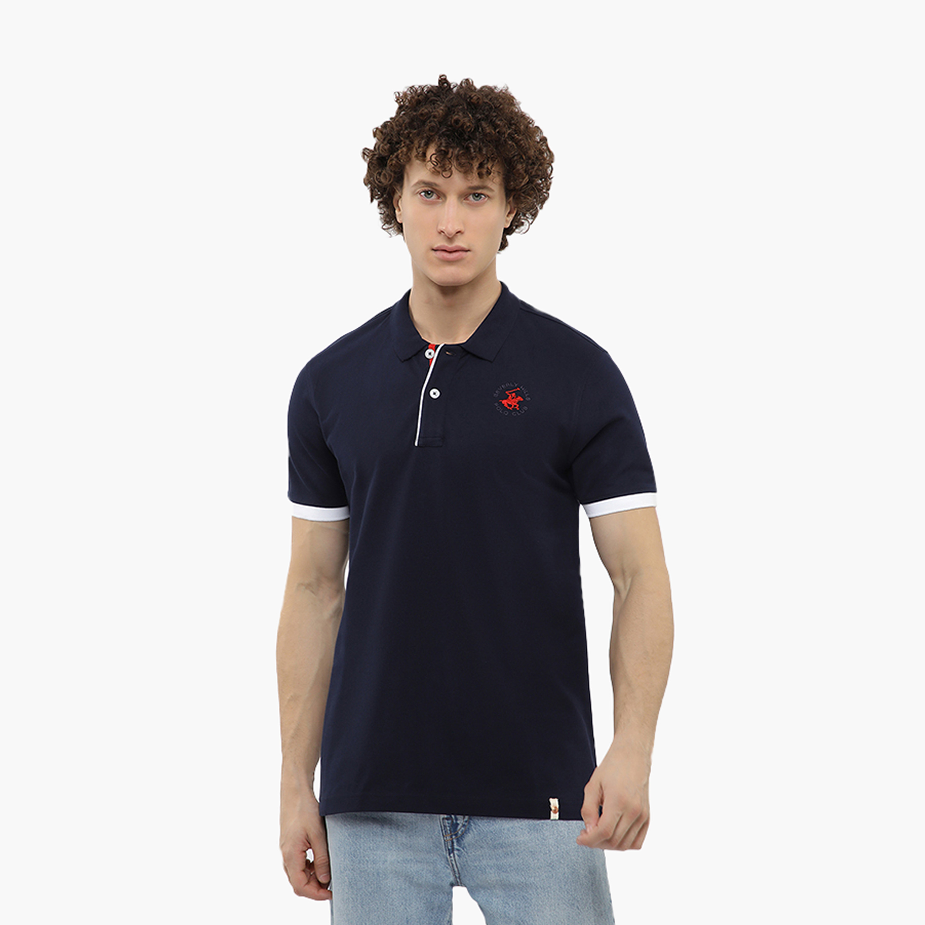 Beverly Hills Polo Club Plain Collared Short Sleeves Men's Polo T-Shirt-men-clothing-tshirtsandpolos-polos-image-1