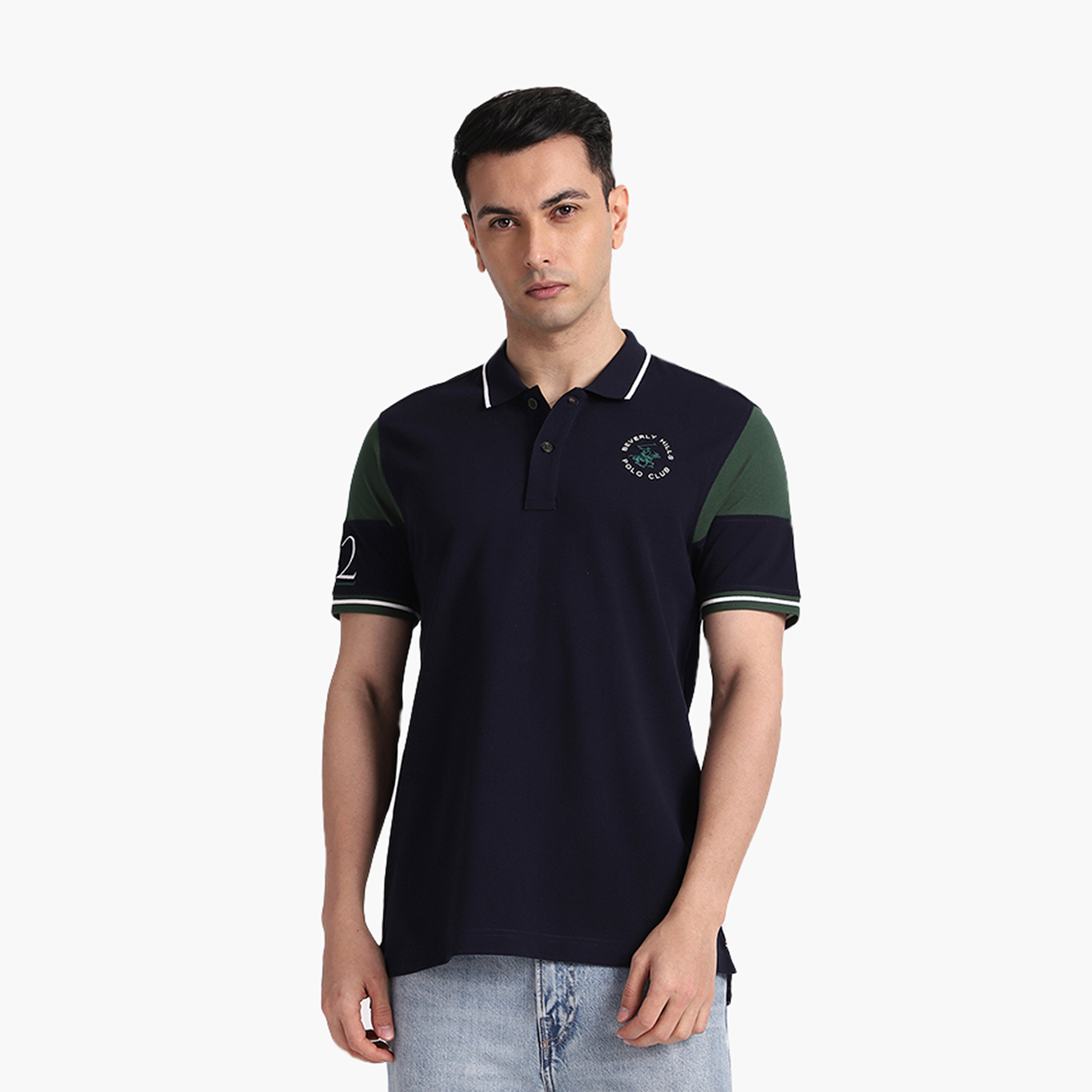 تيشيرت بولو رجالي ملون وياقة وأكمام قصيرة من بيفرلي هيلز بولو كلوب-men-clothing-tshirtsandpolos-polos-image-1