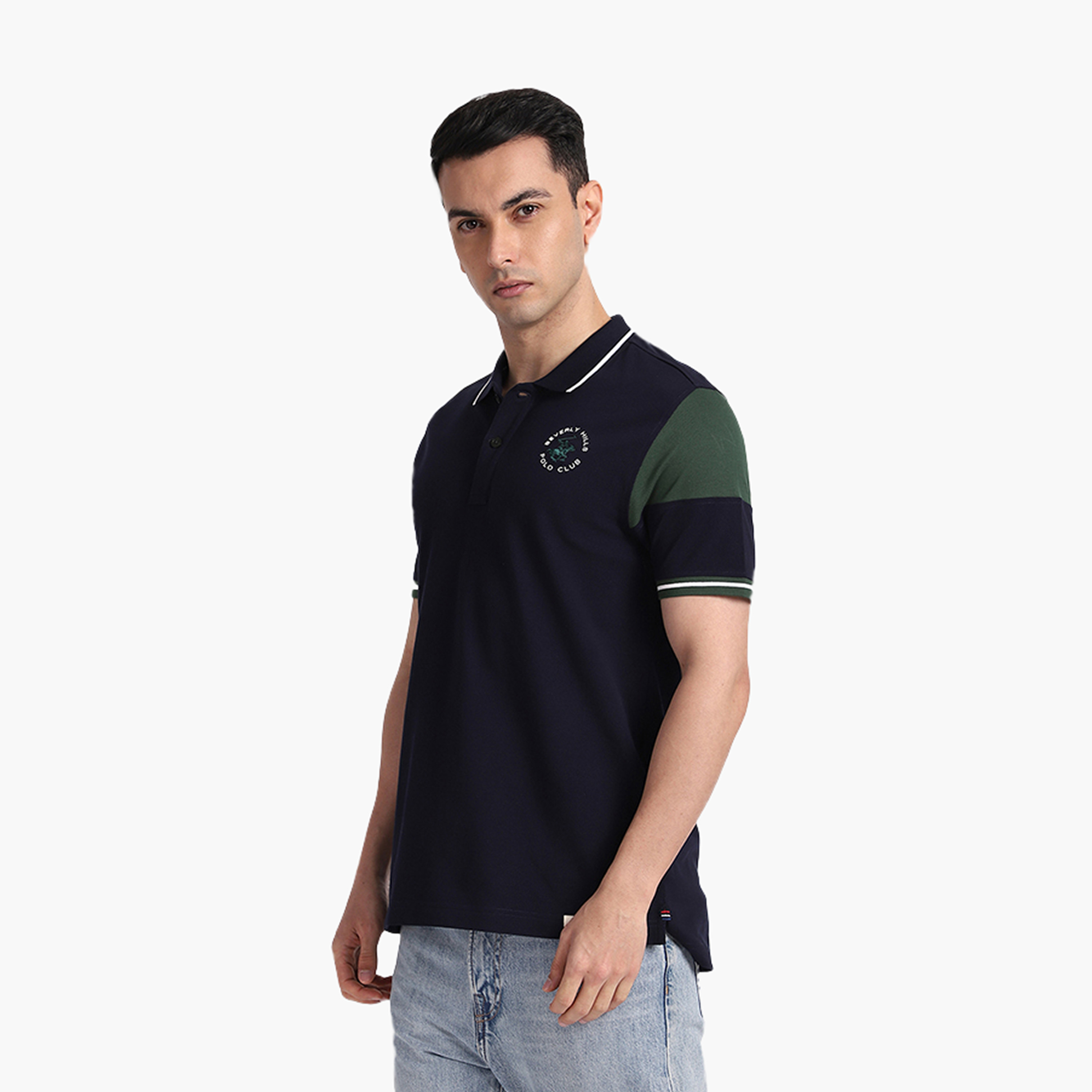 تيشيرت بولو رجالي ملون وياقة وأكمام قصيرة من بيفرلي هيلز بولو كلوب-men-clothing-tshirtsandpolos-polos-image-2