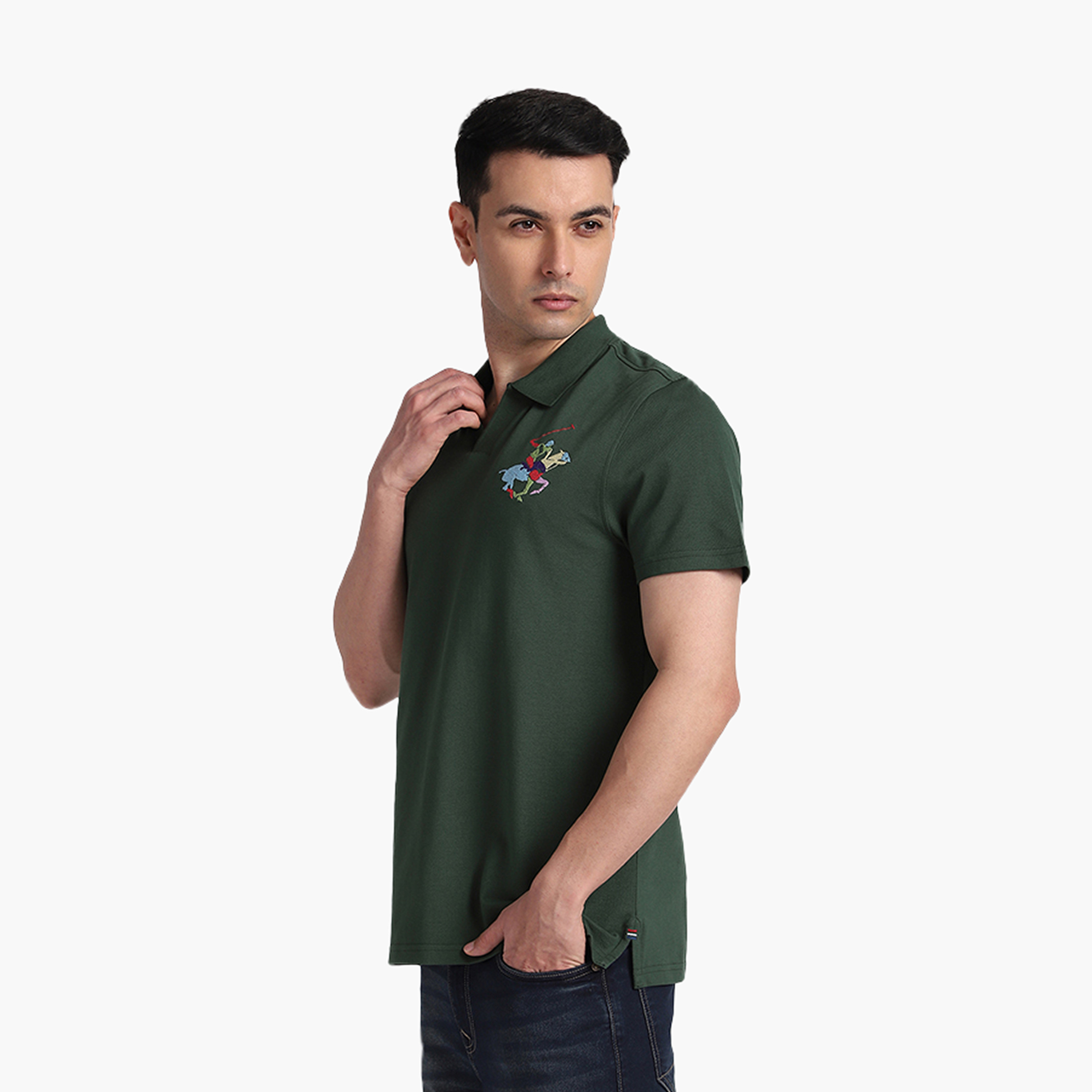 Beverly Hills Polo Club Plain Johny Collar Short Sleeves Men's Polo T-Shirt-men-clothing-tshirtsandpolos-polos-image-2